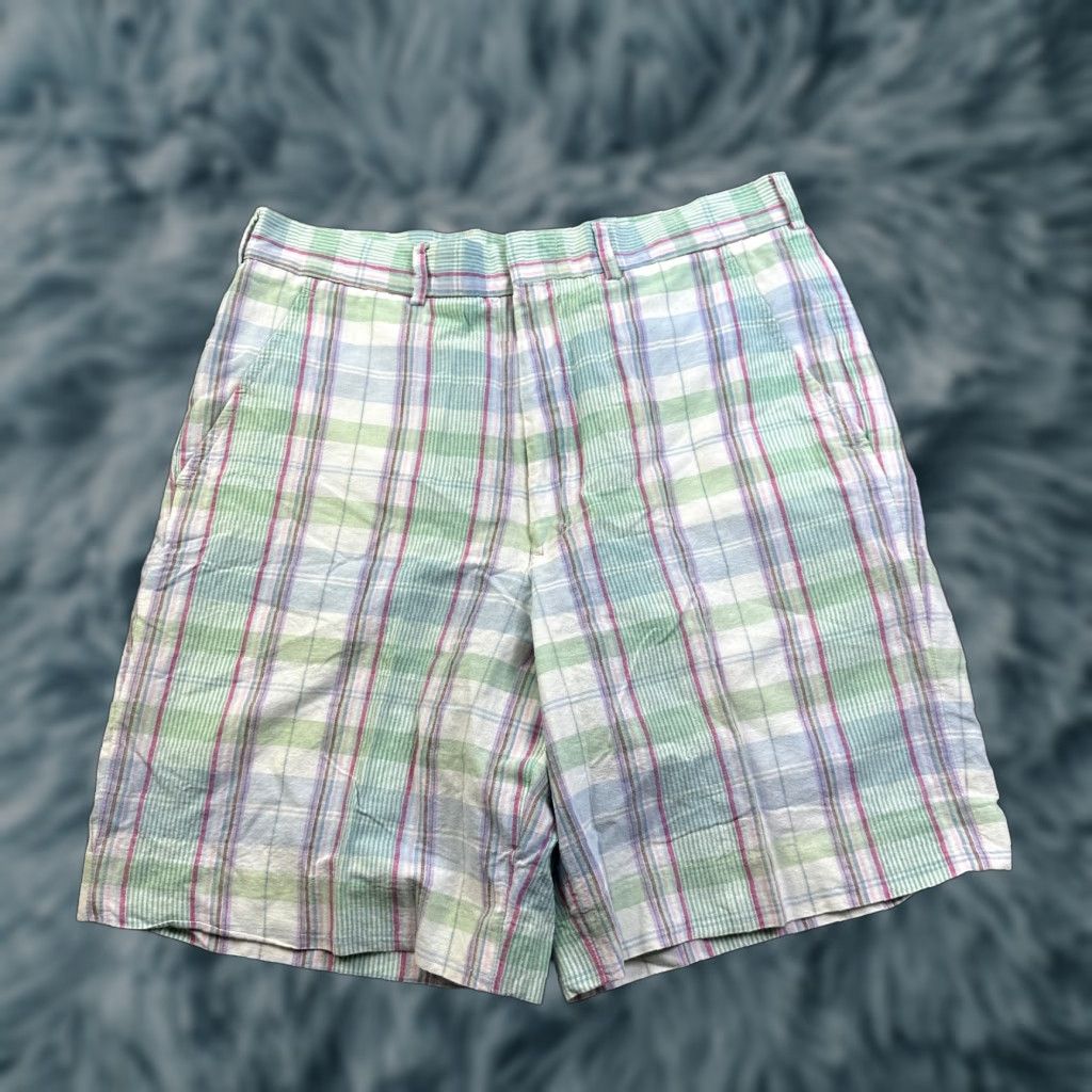 Brooks Brothers VINTAGE Brooks Brothers Shorts Mens 30 Green Plaid Chino USA Made Size US 30 / EU 46 - 1 Thumbnail