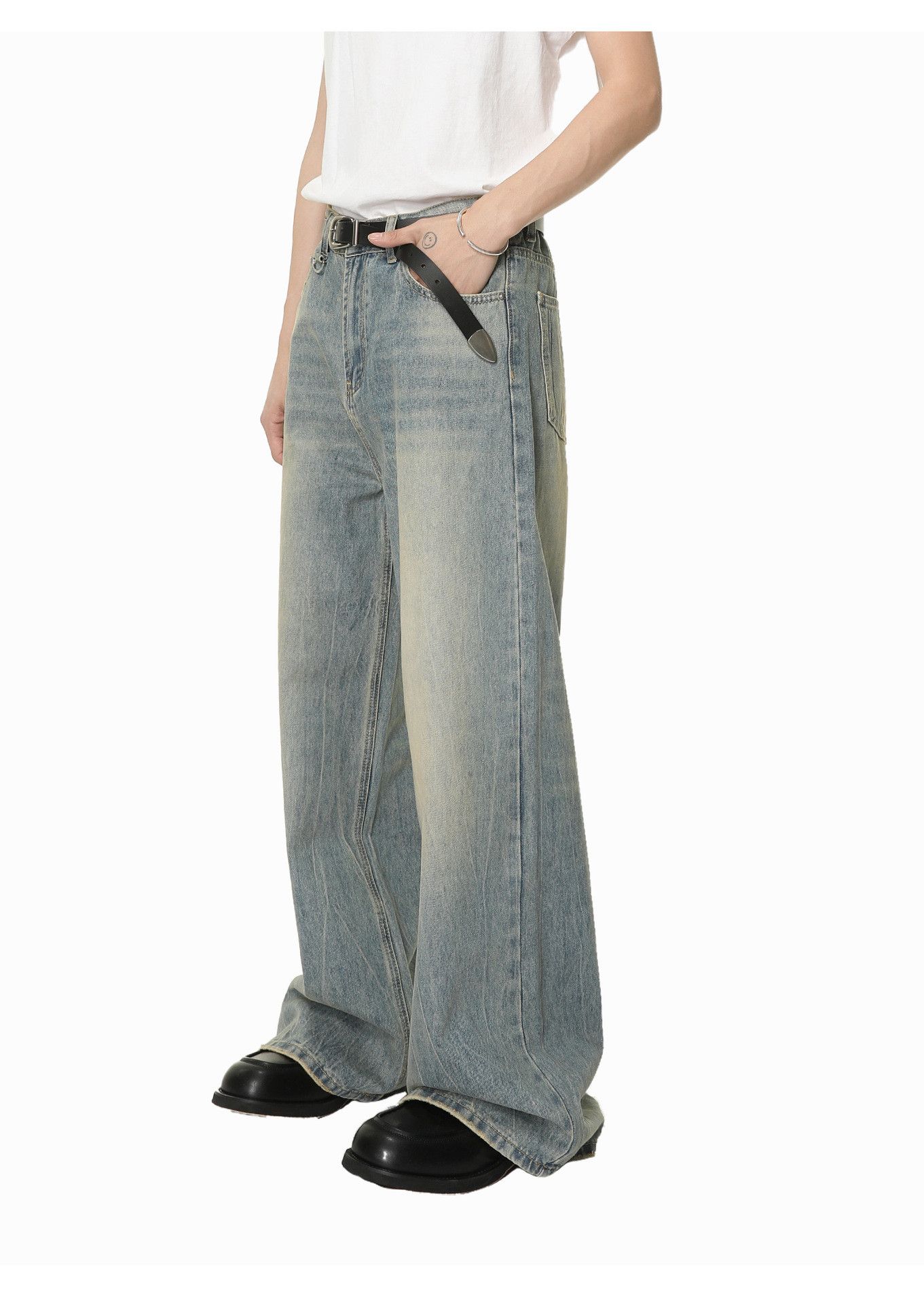 Vintage American Cleanfit light blue loose distressed washed jeans Size US 32 / EU 48 - 2 Thumbnail