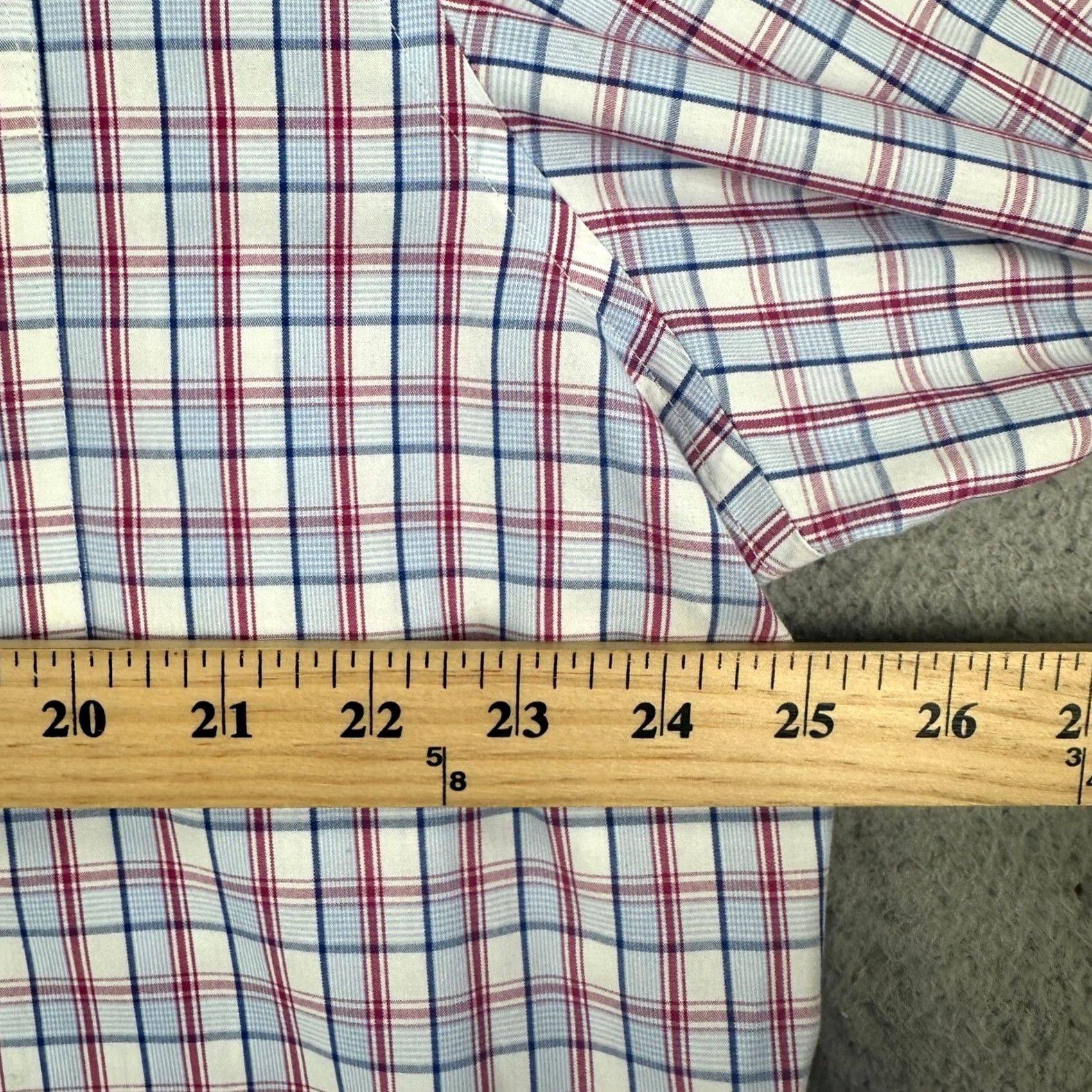 Banana Republic Banana Republic Button-Up Shirt Plaid Classic Fit Mens XL Red Blue Pocket Size US XL / EU 56 / 4 - 7 Thumbnail