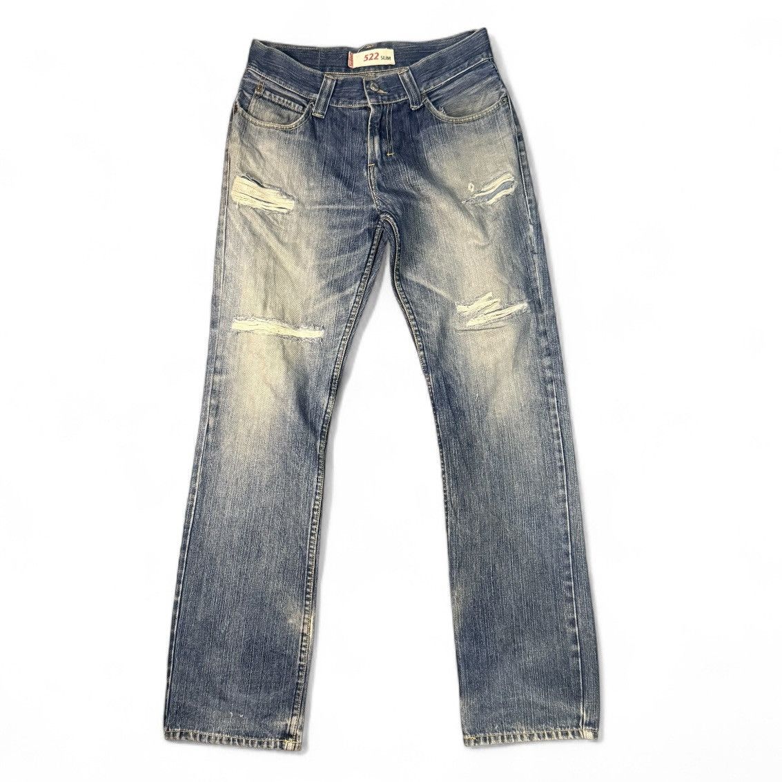 Beauty Beast 🔥🇯🇵 Japanese Distressed Levis 522 Slim Thrashed Pant Size 32" / US 10 / IT 46 - 1 Thumbnail