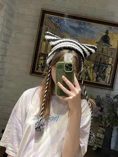 Other Winter Devil Striped Knitted Beanie Hat Size ONE SIZE - 4 Thumbnail