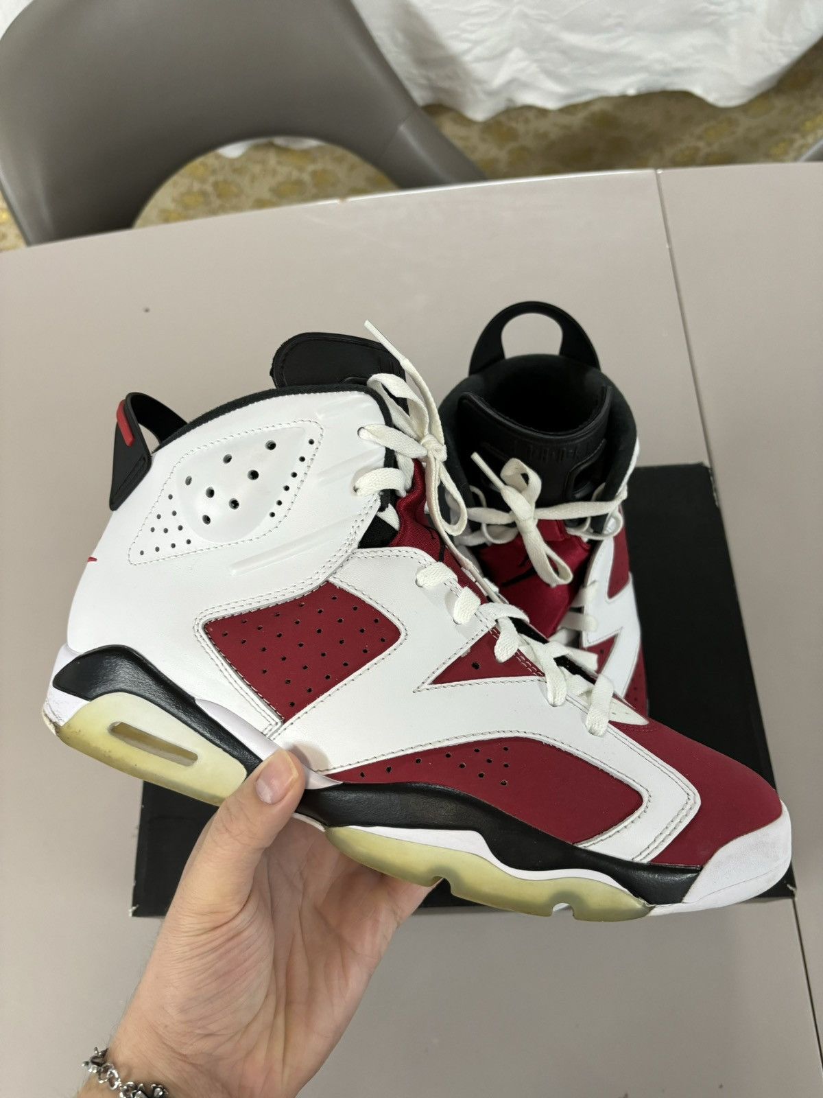 image of Jordan Nike 2020 Jordan 6S Carmine Sz11 Shoes in Black/White/Red, Men's