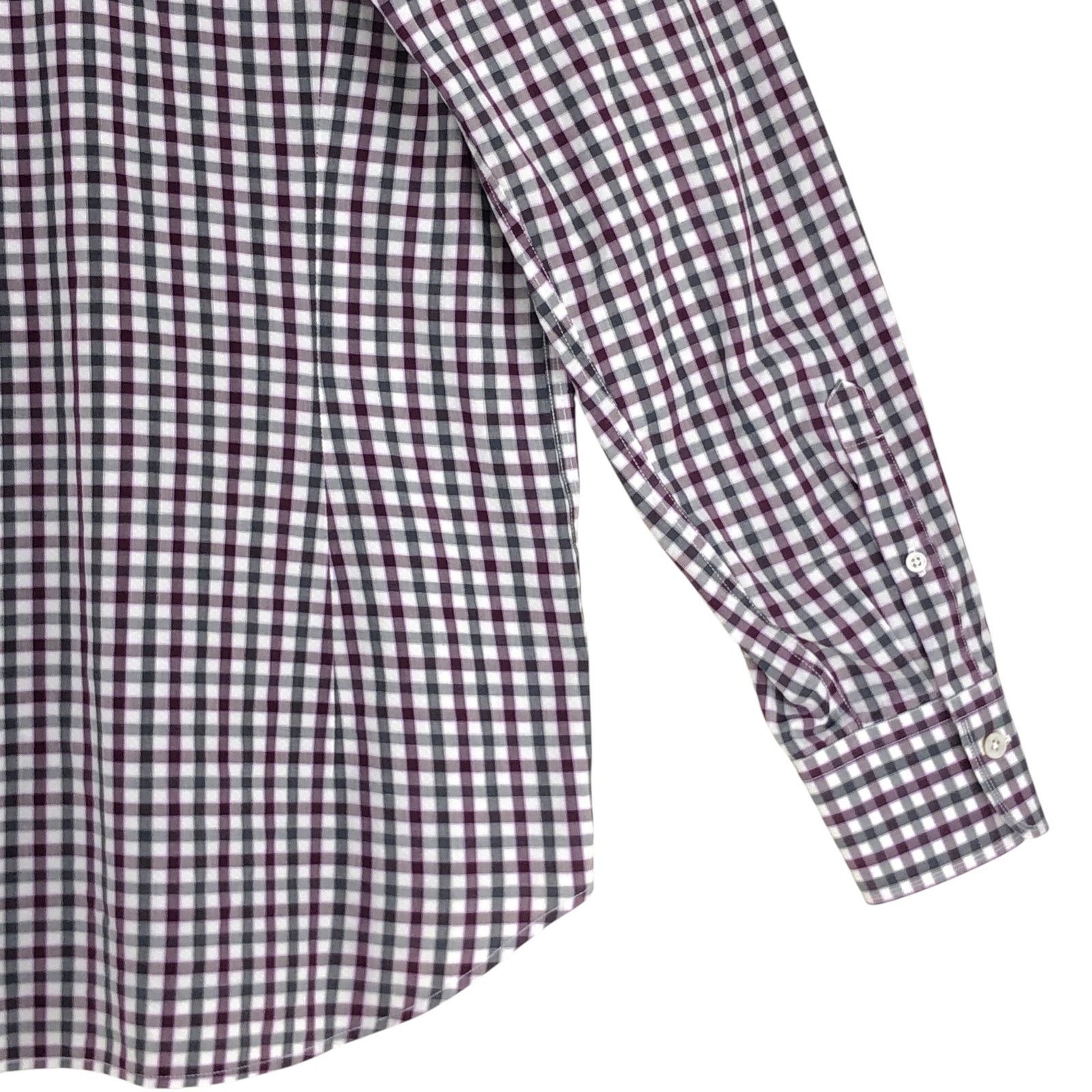 Canali Canali Size L Shirt Casual Button Down Check Purple Gray Size US L / EU 52-54 / 3 - 12 Thumbnail