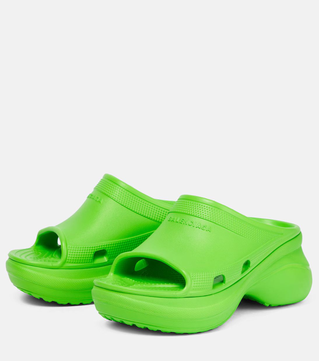 Balenciaga × Crocs o1la1rc1a0824 Pool Crocs Slide Sandals in Green Size US 11.5 / IT 41.5 - 6 Thumbnail