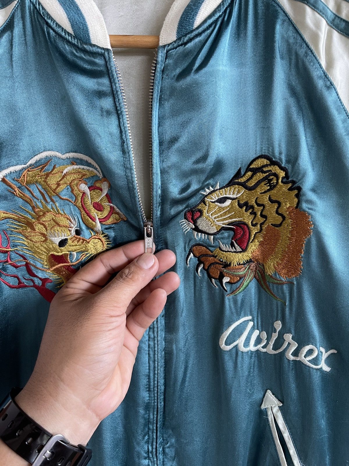 Avirex Rare🔥Vtg AVIREX x SUKAJAN JAPAN Satin Rayon Jacket Size US M / EU 48-50 / 2 - 10 Thumbnail