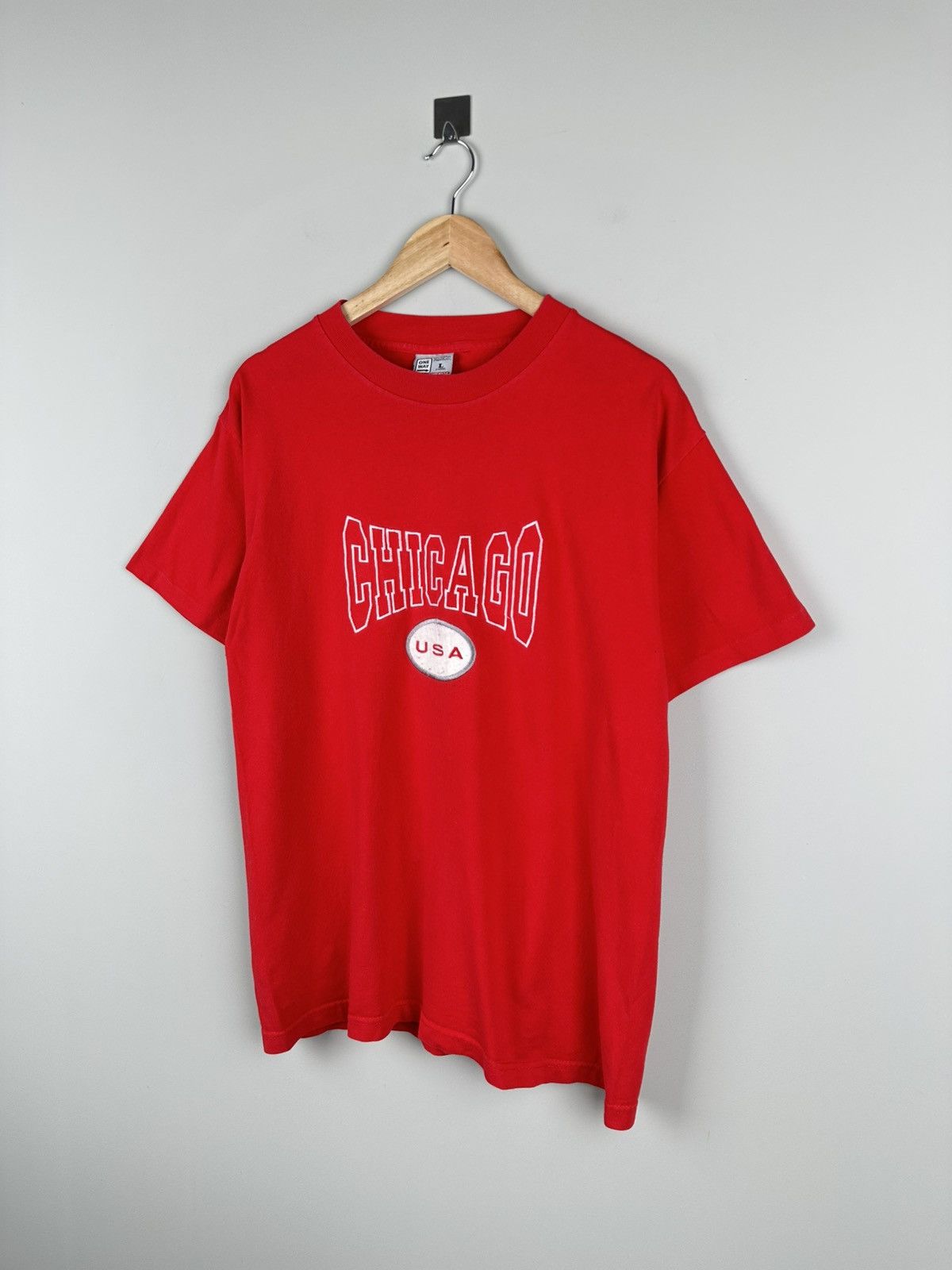 Band Tees × Vintage Vintage 90s Chicago USA Box Logo Tee Oversized Size US L / EU 52-54 / 3 - 2 Thumbnail