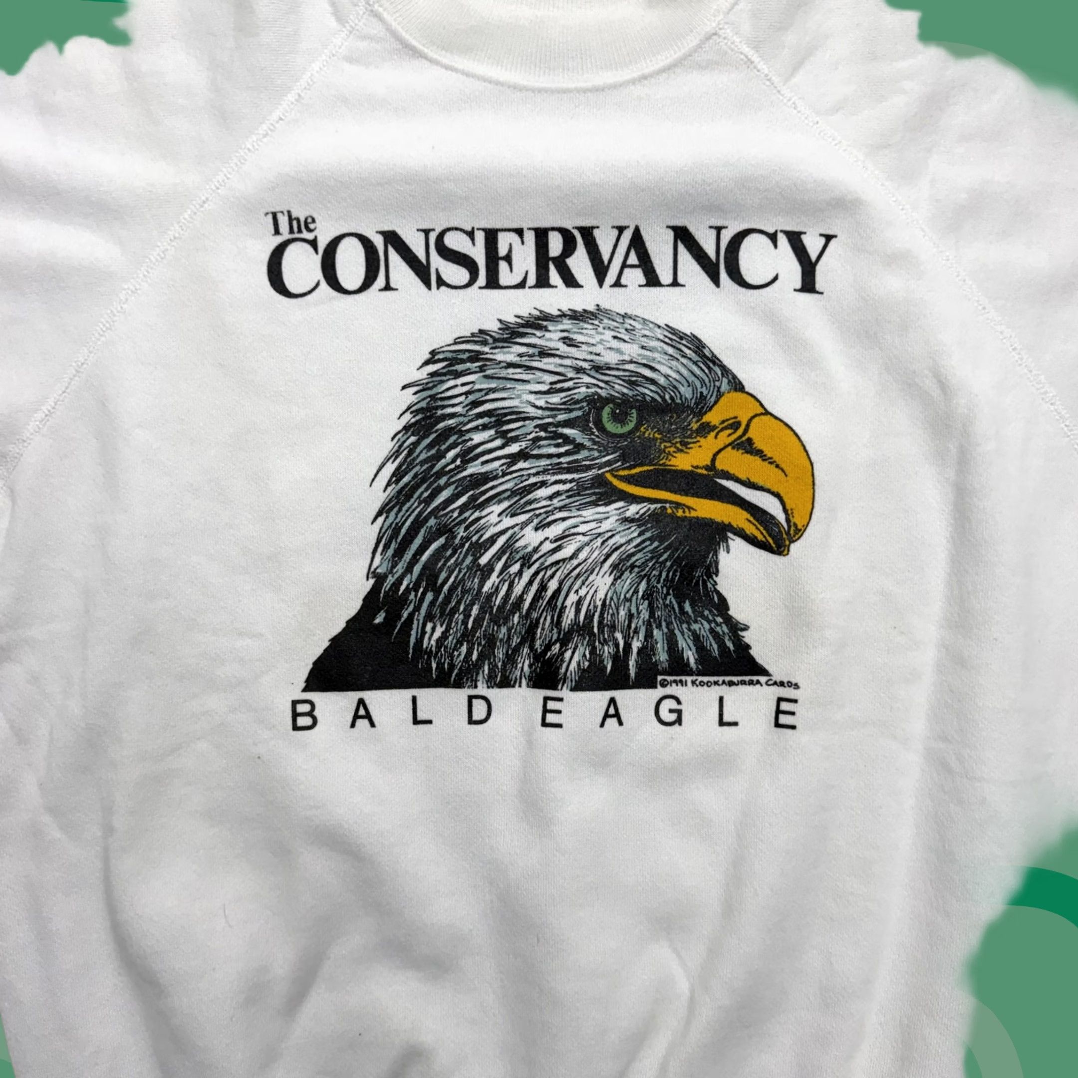 Hanes VINTAGE Hanes Conservancy Bald Eagle Sweatshirt Mens XL White Graphic 1991 USA Size US XL / EU 56 / 4 - 1 Thumbnail