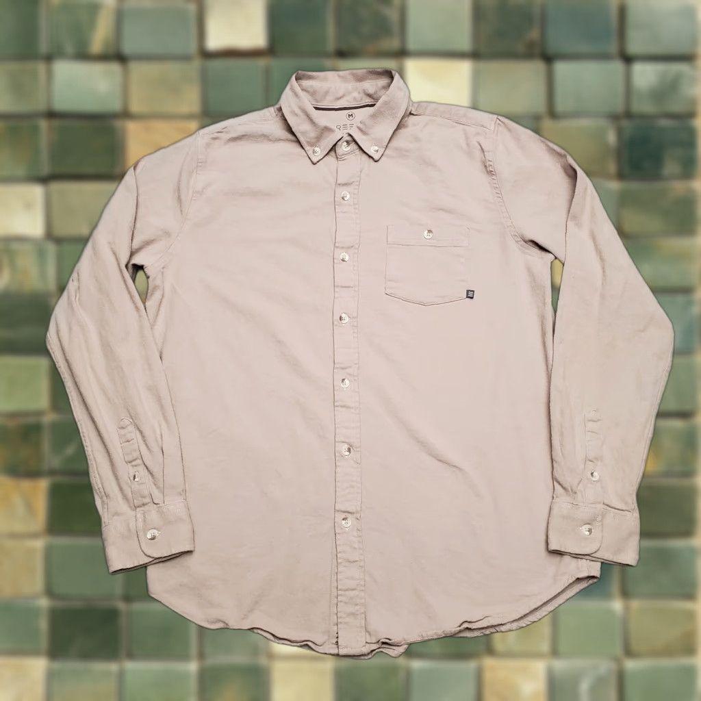 Vintage Freefly Flannel Shirt Men M Taupe Brushed Twill Bamboo Stretch Casual Button-Up Solid Long Sleeve Regular Cotton Spandex Viscose Size US M / EU 48-50 / 2 - 1 Thumbnail