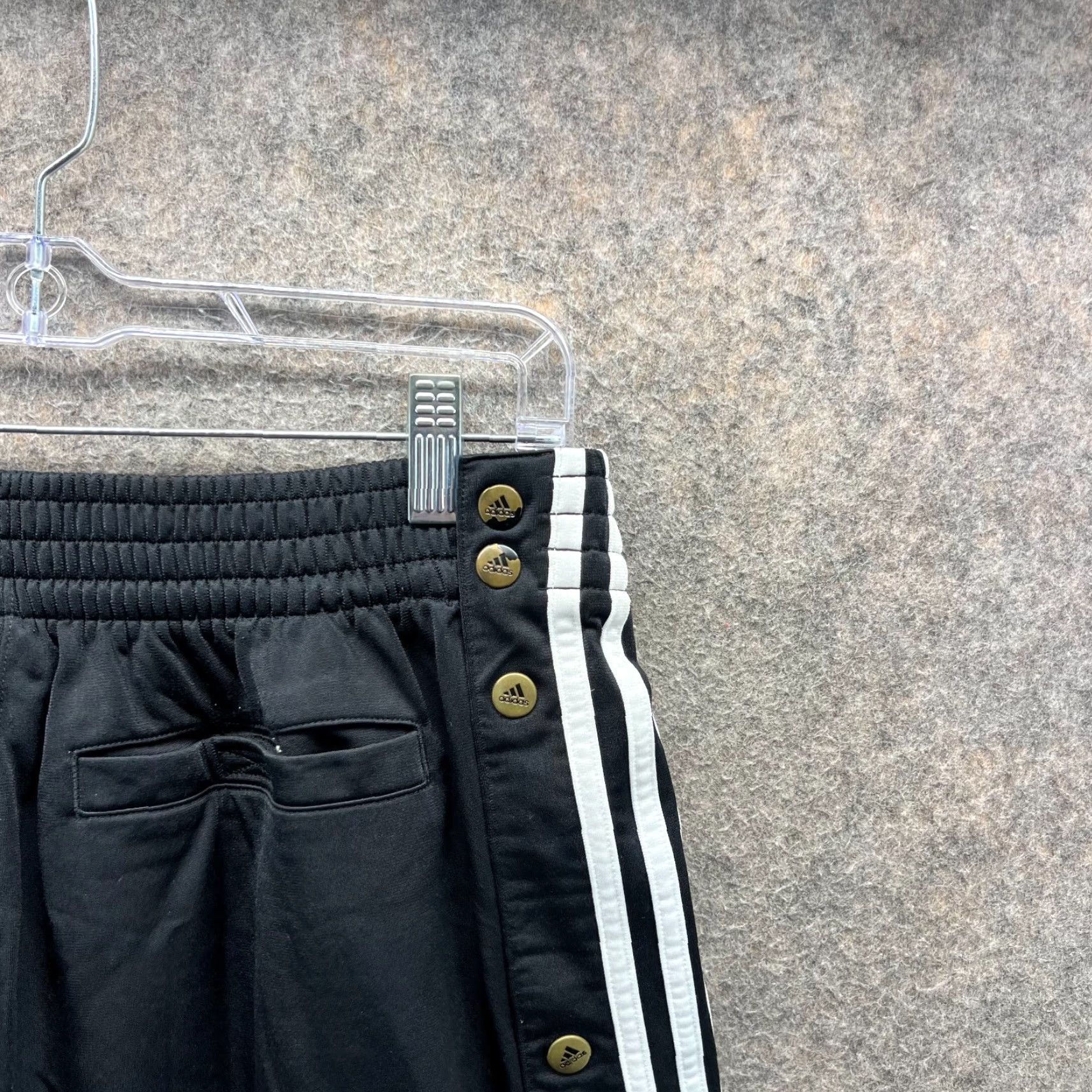 Adidas Vintage adidas Track Pants Mens Small Black Tearaway Snap 3-Stripes Tricot Pants Mens Small Black Tearaway Track Pants adidas Originals Size US 29 - 3 Thumbnail