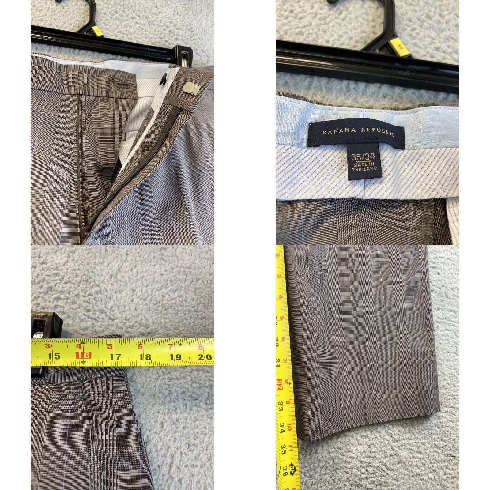 Banana Republic Banana Republic Emerson Chino Pants Men's 35x34 Flat Front Brown 92-49 Regular Fit Inseam 34 Size 35 Size US 35 - 8 Thumbnail