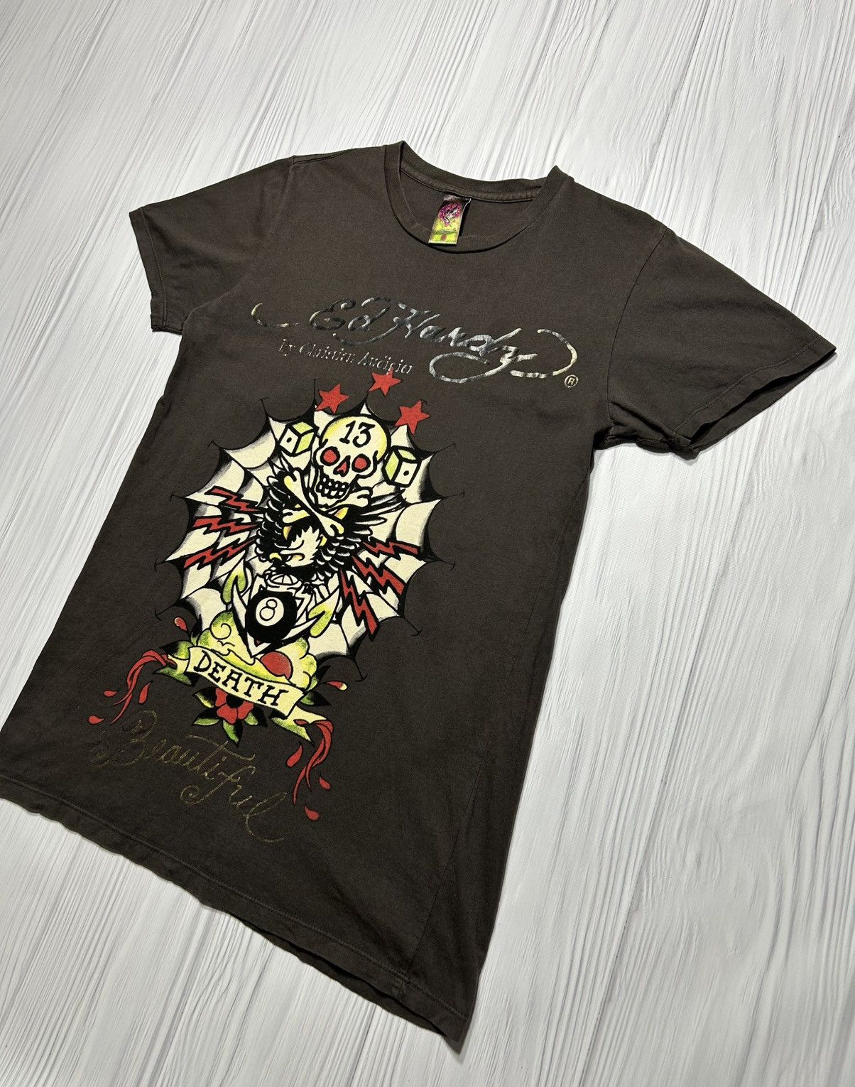 Ed Hardy Vintage Y2K Ed Hardy Death 13 T-Shirt Size S Size US S / EU 44-46 / 1 - 2 Thumbnail