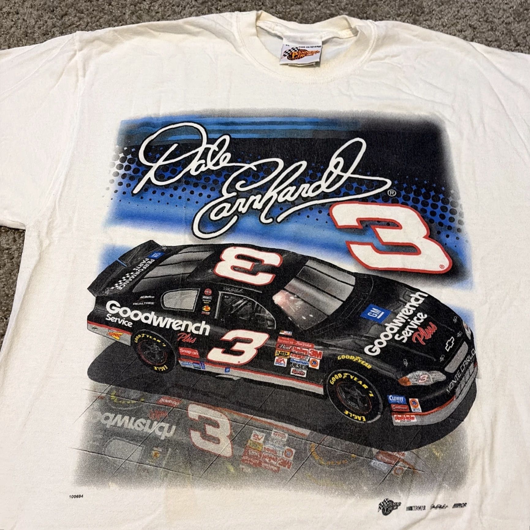 NASCAR VINTAGE 90s Dale Earnhardt Goodwrench NASCAR White XL T-Shirt Mens Regular Size XL White 90s NASCAR Shirt Winners Circle Size US XL / EU 56 / 4 - 3 Thumbnail