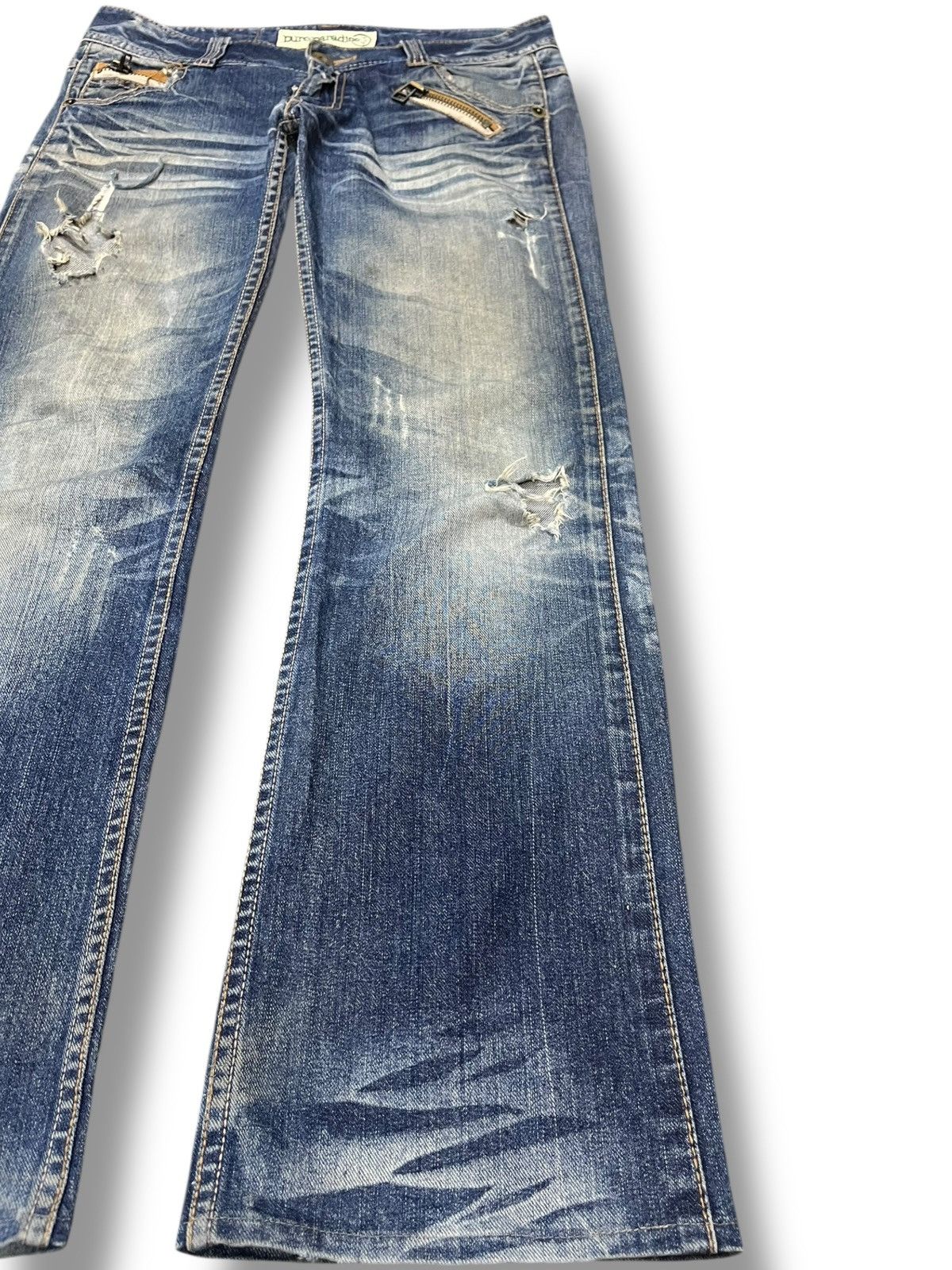Beauty Beast × Japanese Brand Vintage Pure Paradise Flare Grunge Punk Distressed Denim Size US 33 - 4 Thumbnail