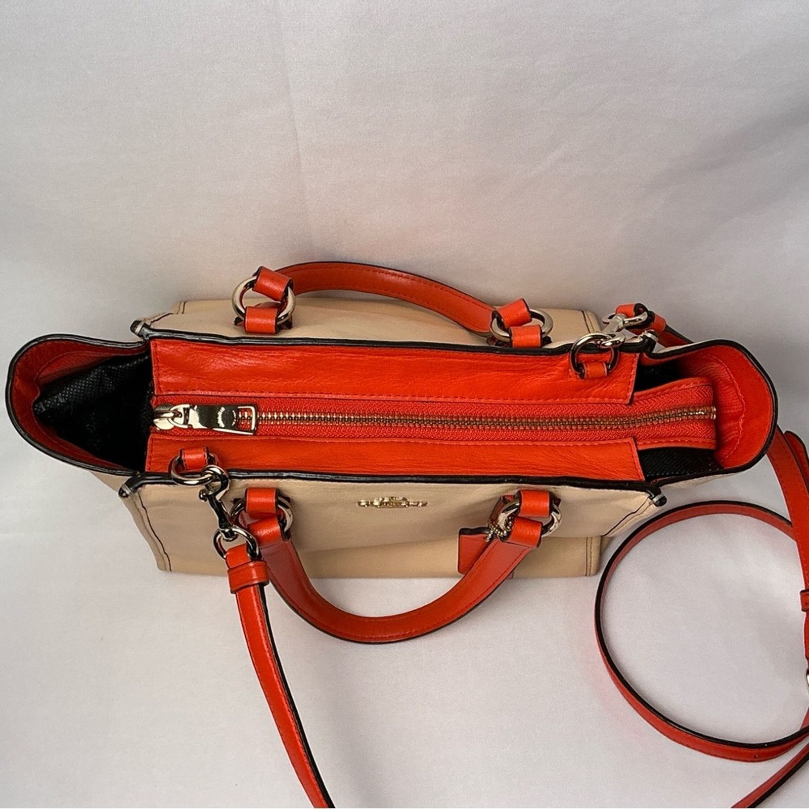 Coach Coach Mini Crosby Carryall 2 Tone Apricot/Coral Leather Size ONE SIZE - 2 Thumbnail