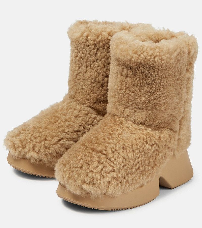 Loewe Loewe Wedge Shearling Boots Size US 5.5 / EU 38 - 1 Thumbnail