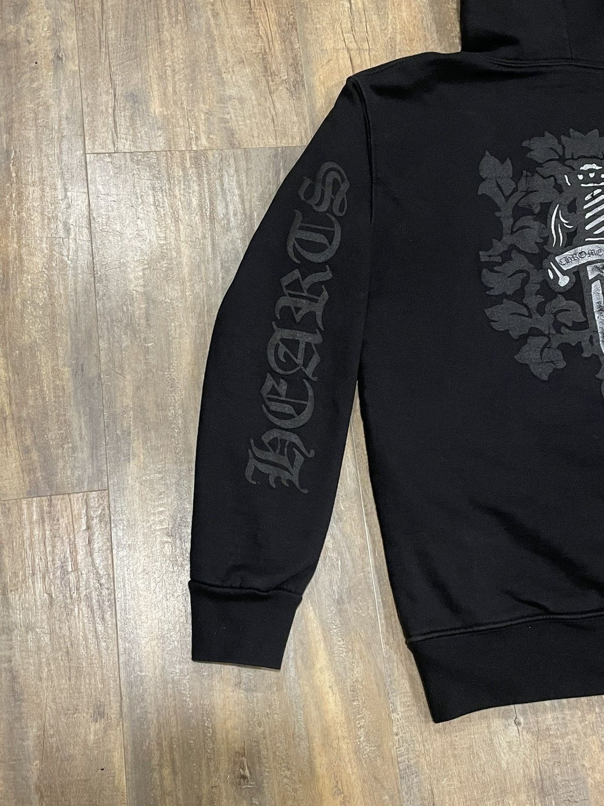 Sweat à Capuche Chrome Hearts Zip Up - Logo Dagger, Taille S, Noir/Blanc, Parfait État