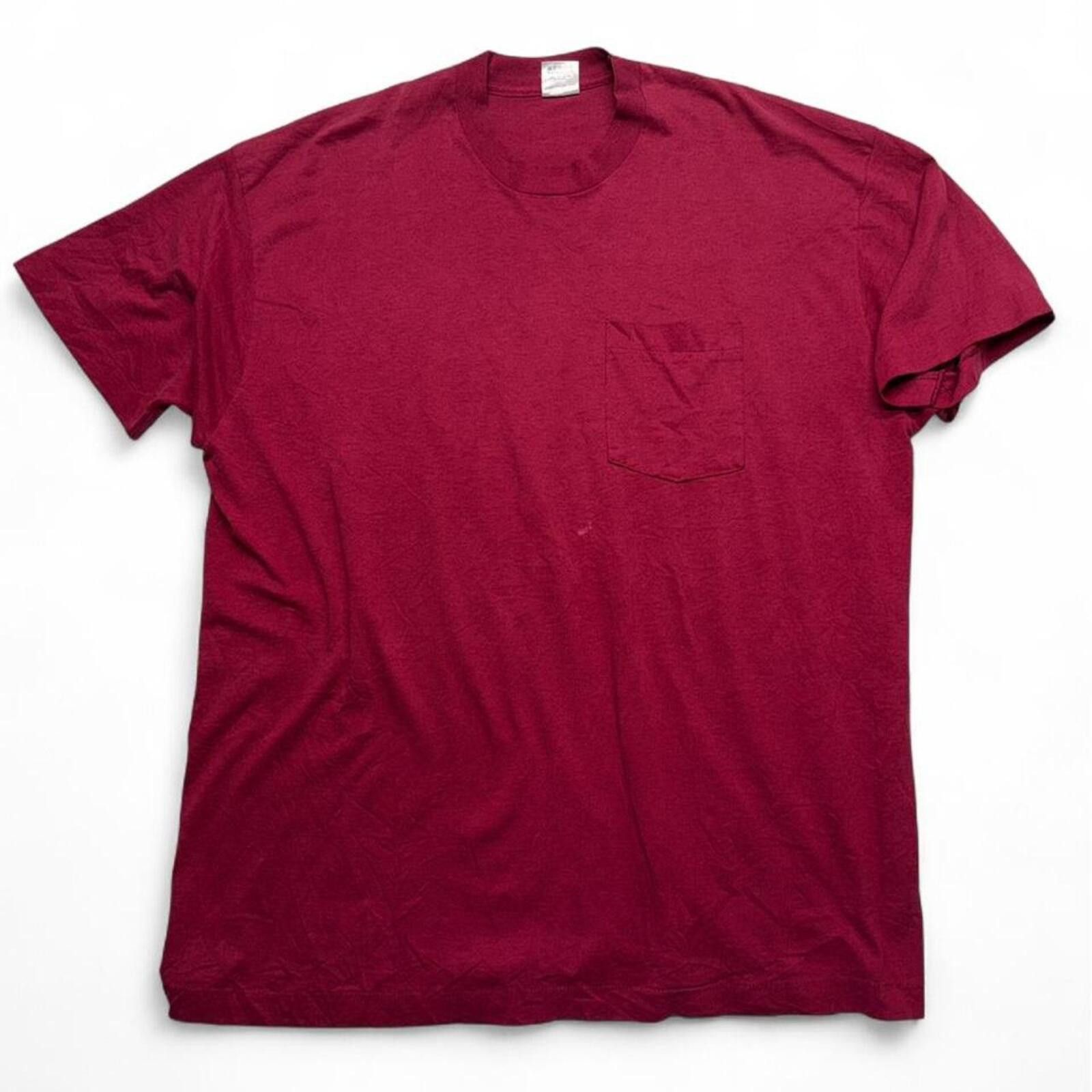Other Vintage 80s/90s single stitch burgundy pocket tee Size US XXL / EU 58 / 5 - 1 Thumbnail