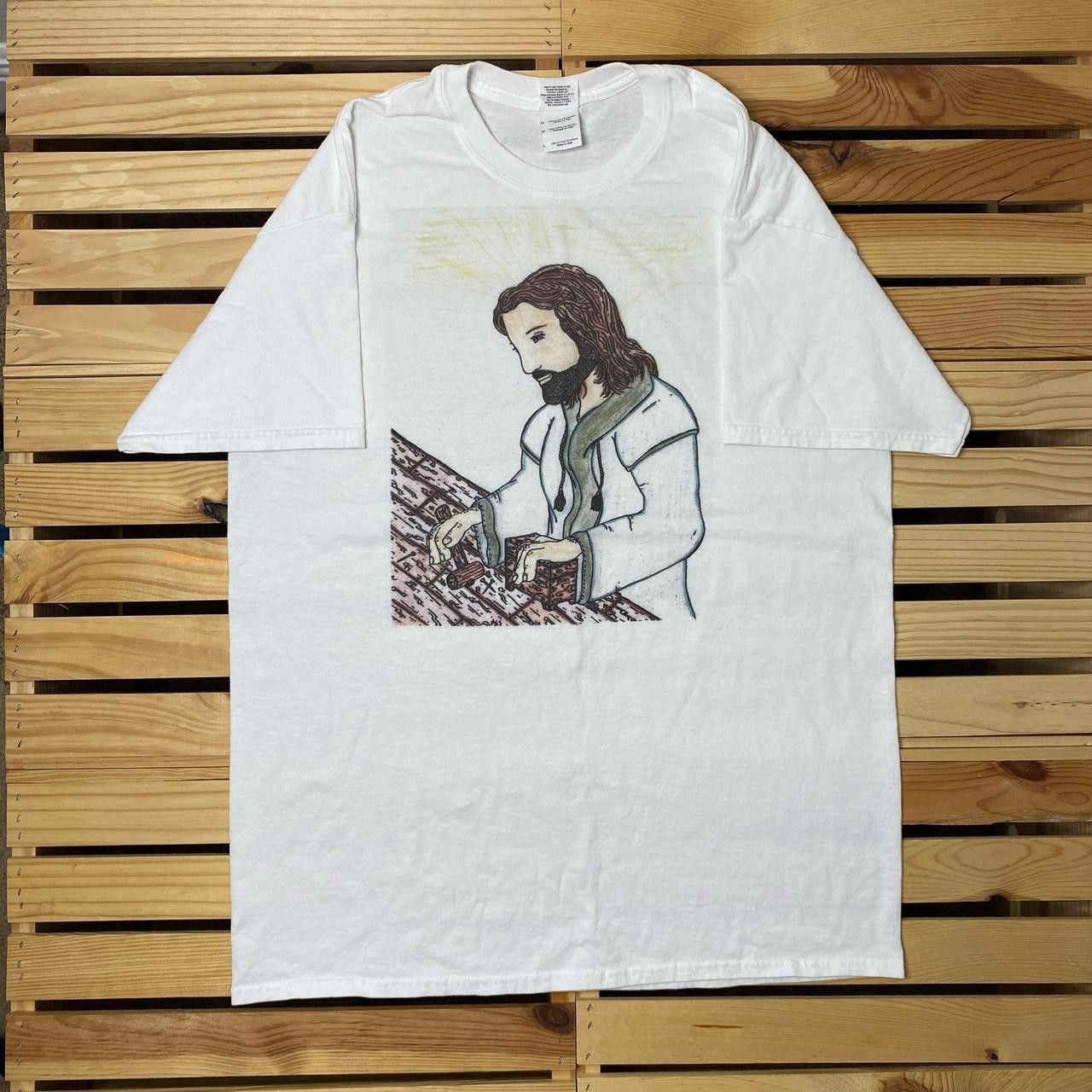 Gildan The Carpenter White Y2K Jesus Art Tee Size Large Size US L / EU 52-54 / 3 - 1 Thumbnail