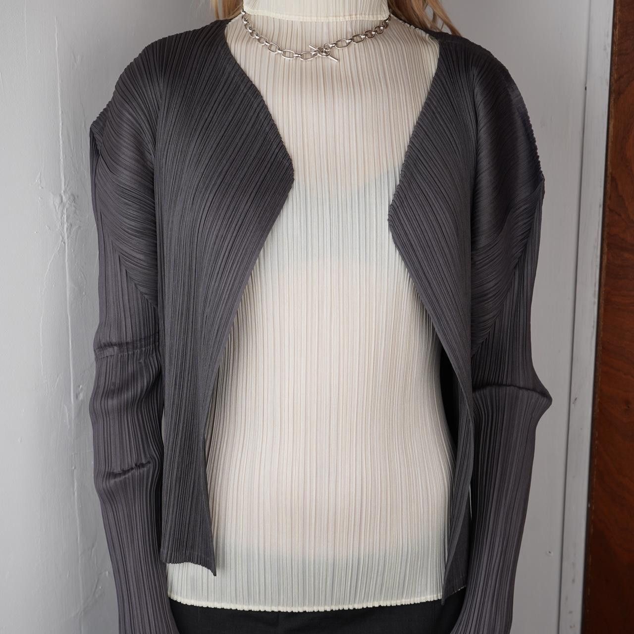 Pleats Please Issey Miyake Grey Issey Miyake Pleats Please Cardigan Size ONE SIZE - 1 Thumbnail