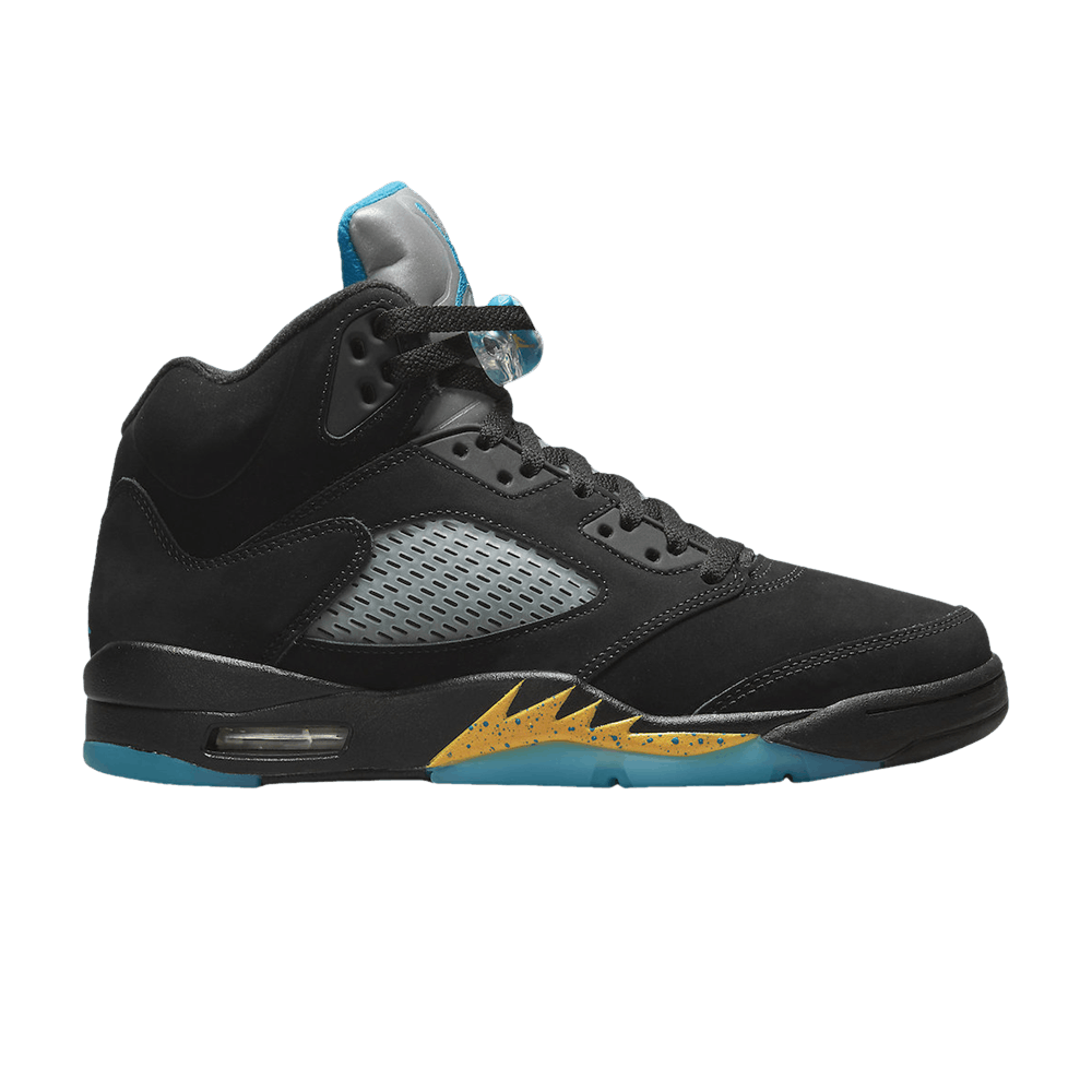 image of Air Jordan 5 Retro Aqua Shoes in Black, Men's (Size 12)