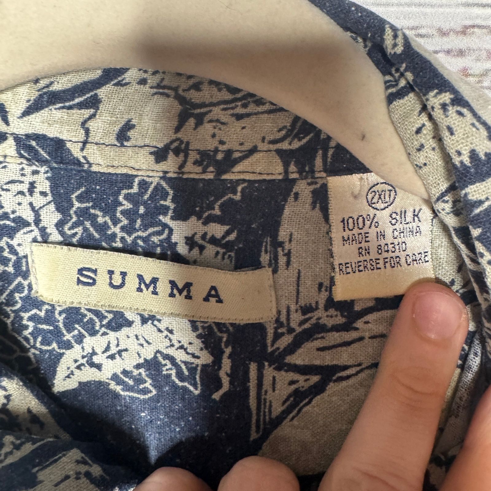 Vintage Summa 100% Silk Hawaiian Shirt Tropical Print Button 2XT Size US XXL / EU 58 / 5 - 2 Thumbnail