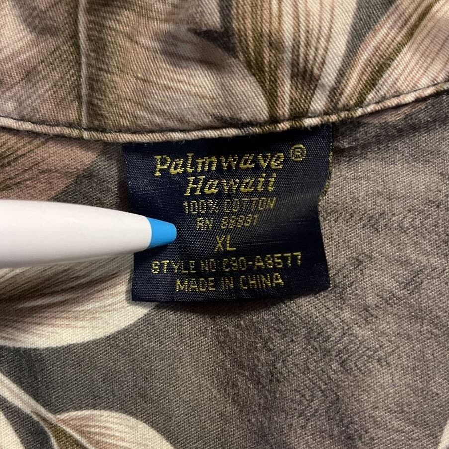 Other Palmwave Hawaii Shirt Men’s XL Gray Green Floral SS Cotton Size US XL / EU 56 / 4 - 2 Thumbnail