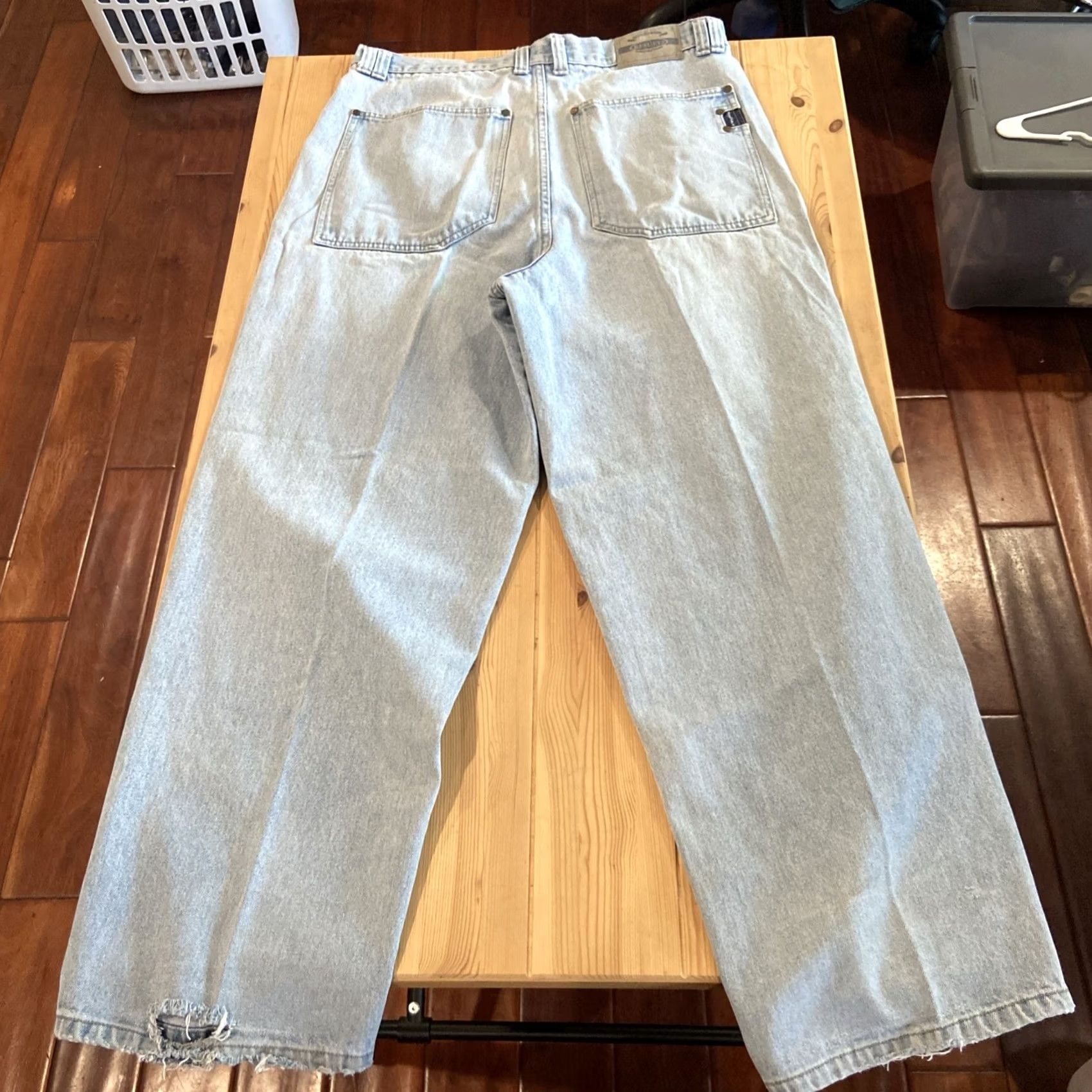 Vintage VINTAGE Results Jeans Men 38 Baggy Cargo Skater Grunge Streetwear Y2K Wide Wide-Leg Cargo Pocket 90s Mens Blue Denim Cotton Regular Caro Size US 38 / EU 54 - 7 Thumbnail
