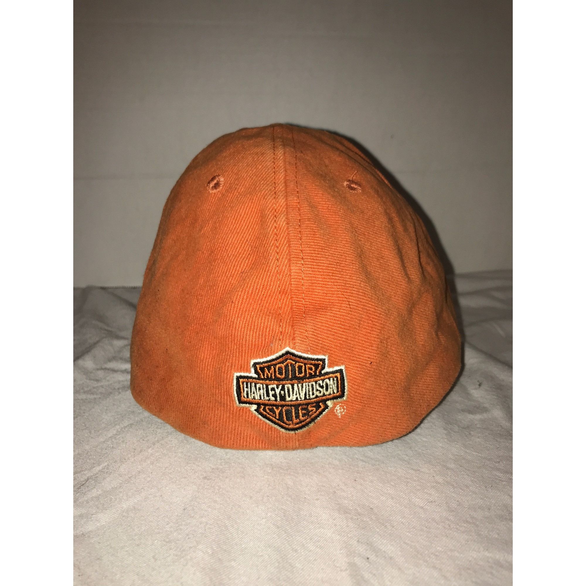 Vintage Harley-Davidson Orange Baseball Cap XL Carolina Gastonia NC Size ONE SIZE - 2 Thumbnail