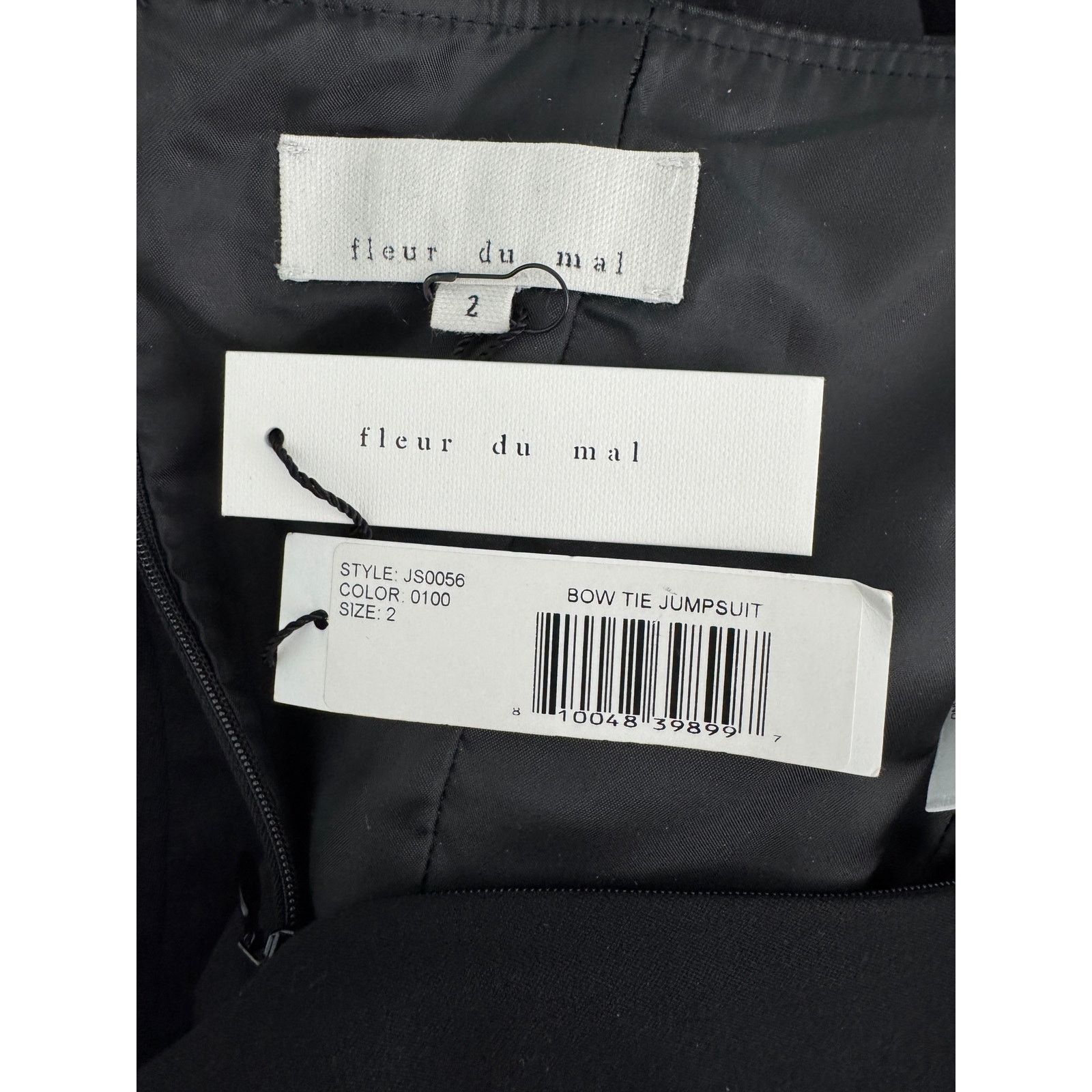 Fleur du Mal Fleur du Mal Bow Tie Jumpsuit black wool size 2 Size 26" / US 2 / IT 38 - 11 Thumbnail