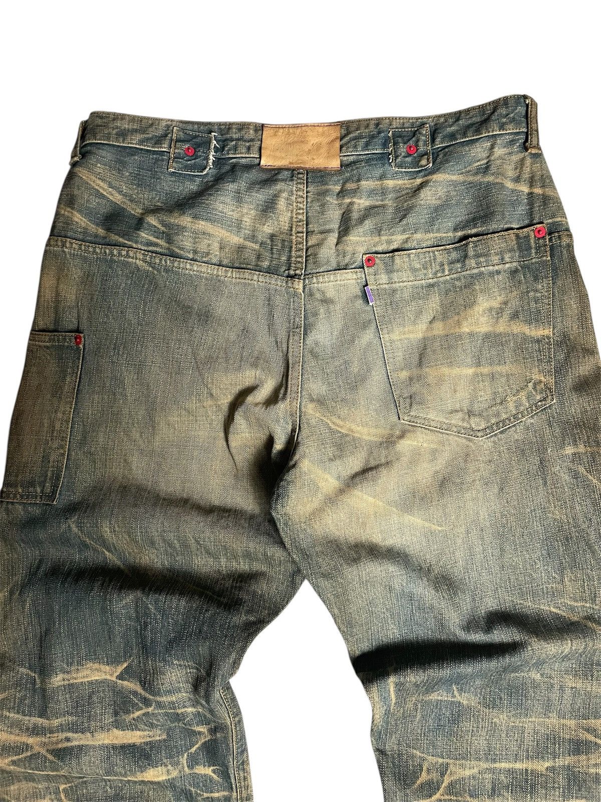 Isaac Sellam Experience Faded Rustic washed Swagger Jeans Size US 35 - 4 Thumbnail