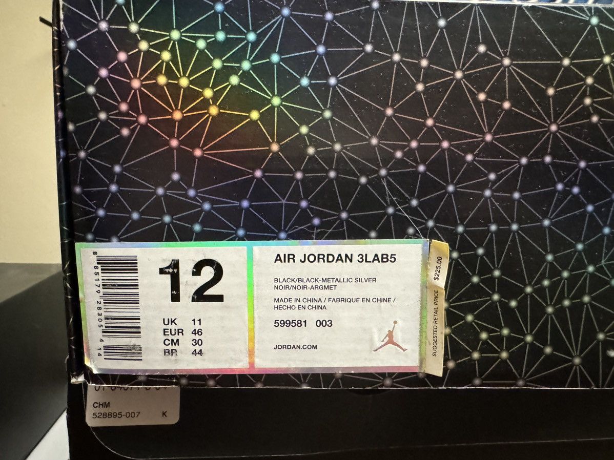 Jordan Brand × Nike Air Jordan 3Lab5 “Black Silver” Size US 12 / EU 45 - 7 Thumbnail