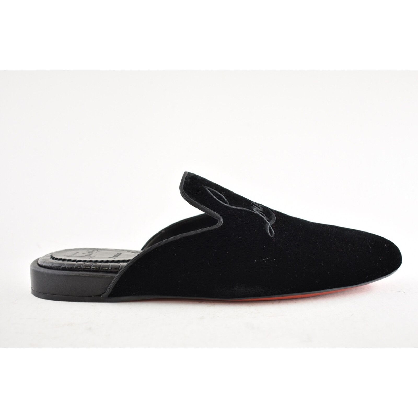 Christian Louboutin Christian Louboutin Navy Coolito Velvet Backless Loafer Size US 9 / EU 42 - 2 Thumbnail