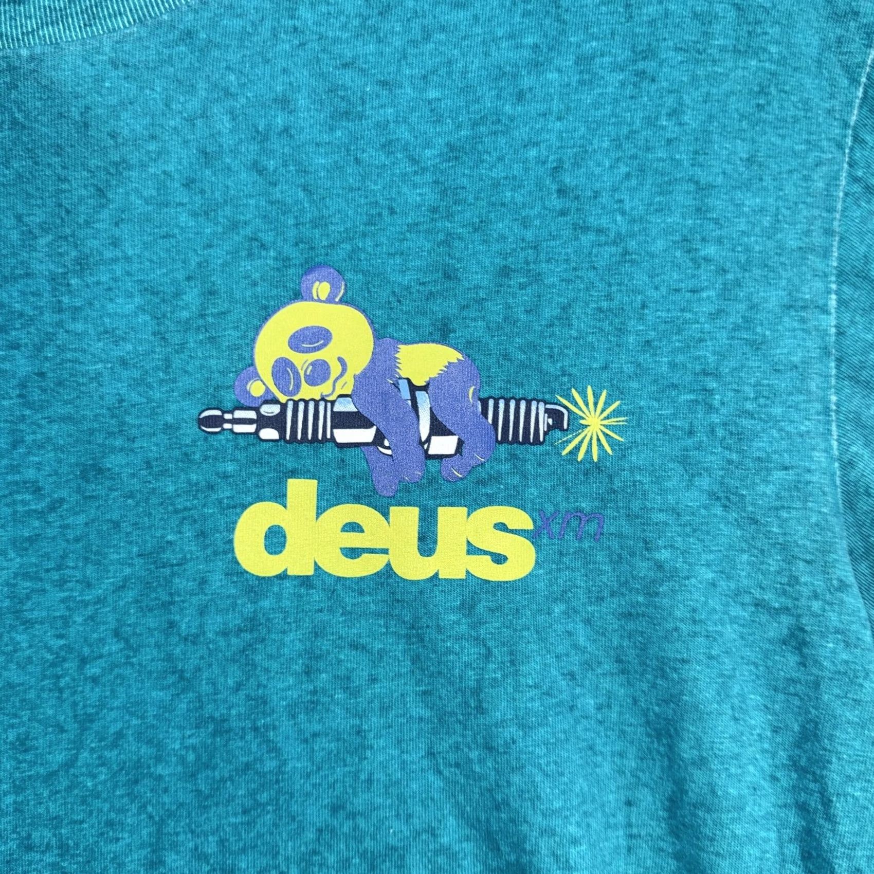 Vintage Deus Shirt Mens Medium Blue Long Sleeve Graphic Tee Panda Crew Neck Logo XS? Size US M / EU 48-50 / 2 - 7 Thumbnail