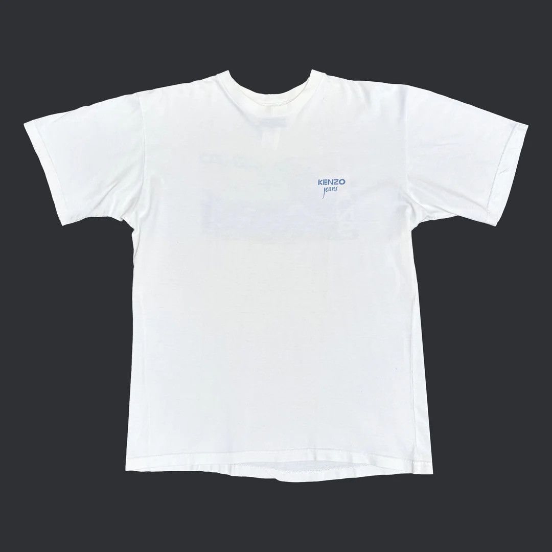 Kenzo × Vintage Kenzo Jeans 1990 90s Vintage Graphic Logo Designer T-Shirt Size US M / EU 48-50 / 2 - 2 Thumbnail
