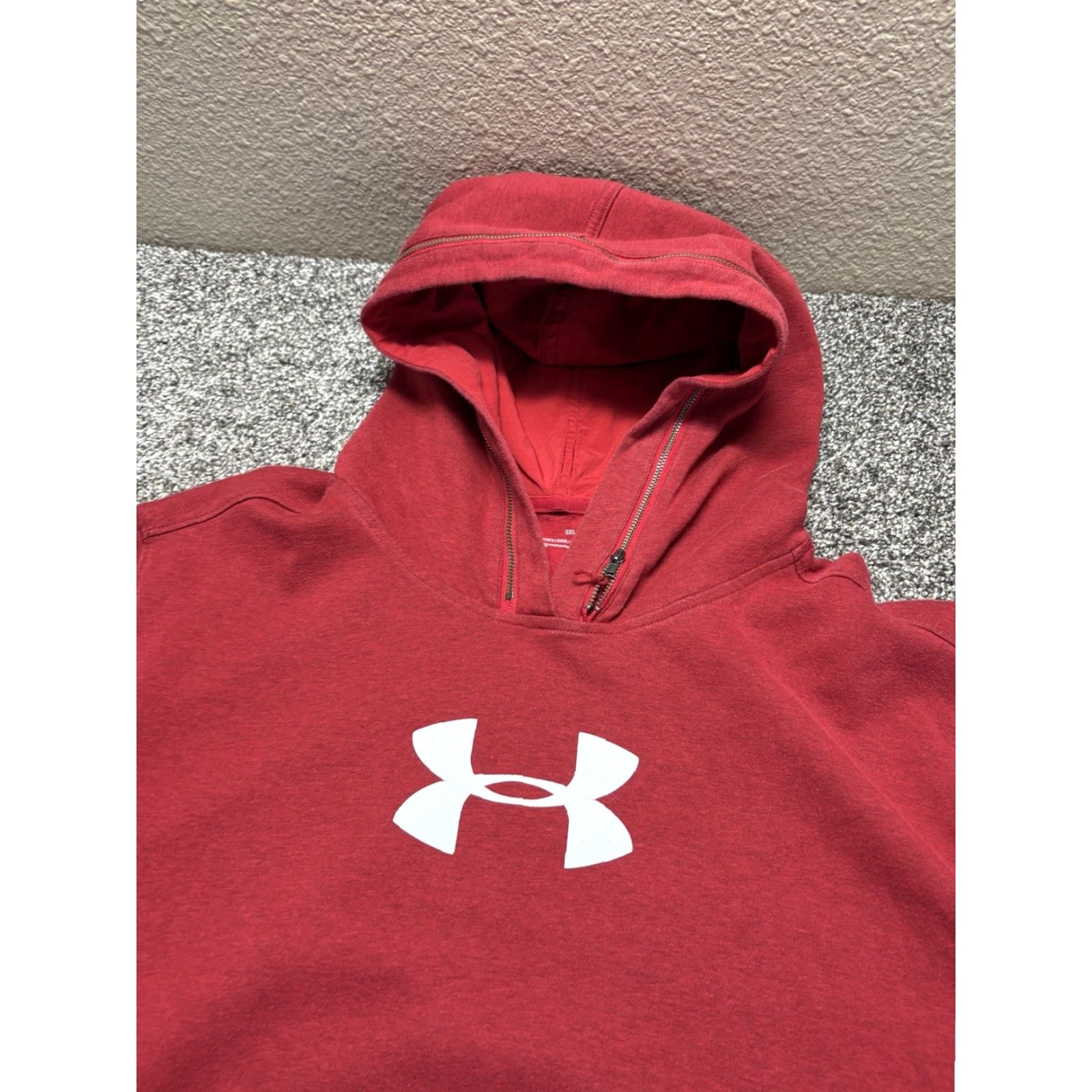 Under Armour Under Armour Hoodie Mens 3XL Red Zip Hood Loose Stretch UM1442 Kangaroo Pocket Pockets Logo Sports Pullover Hoodie Mens Red 3XL Size US XXL / EU 58 / 5 - 2 Thumbnail