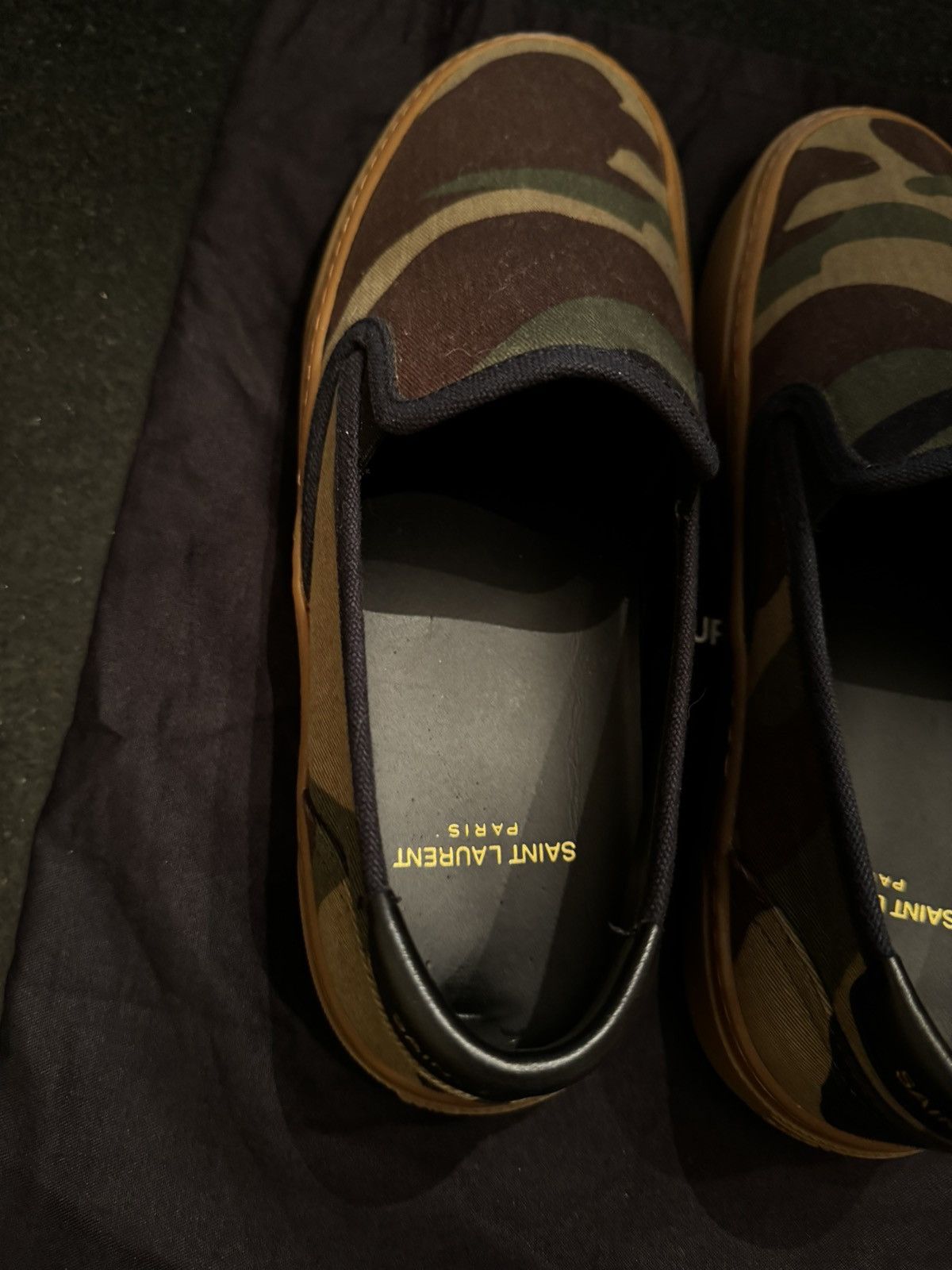 Saint Laurent Paris Men’s Saint Laurent Paris Camo Slip-ons Size US 8 / EU 41 - 9 Thumbnail