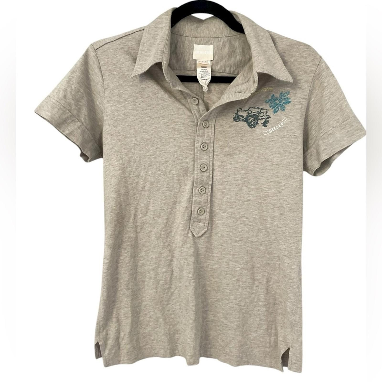 Diesel Vintage 90's Diesel Beige Polo Shirt Made in Hong Kong Size S / US 4 / IT 40 - 1 Thumbnail