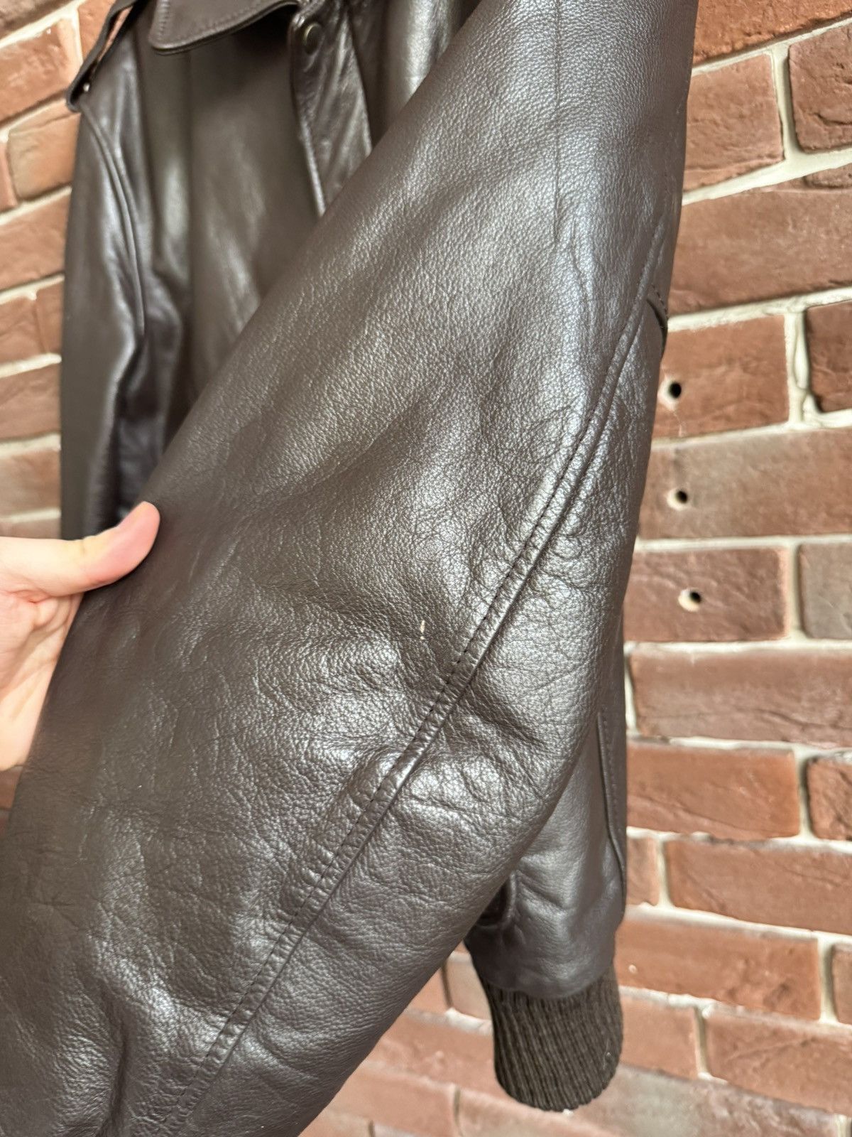 Vintage Conbipel Vintage 90s Flight Leather Jacket Rare Rock Roll Size US L / EU 52-54 / 3 - 8 Thumbnail