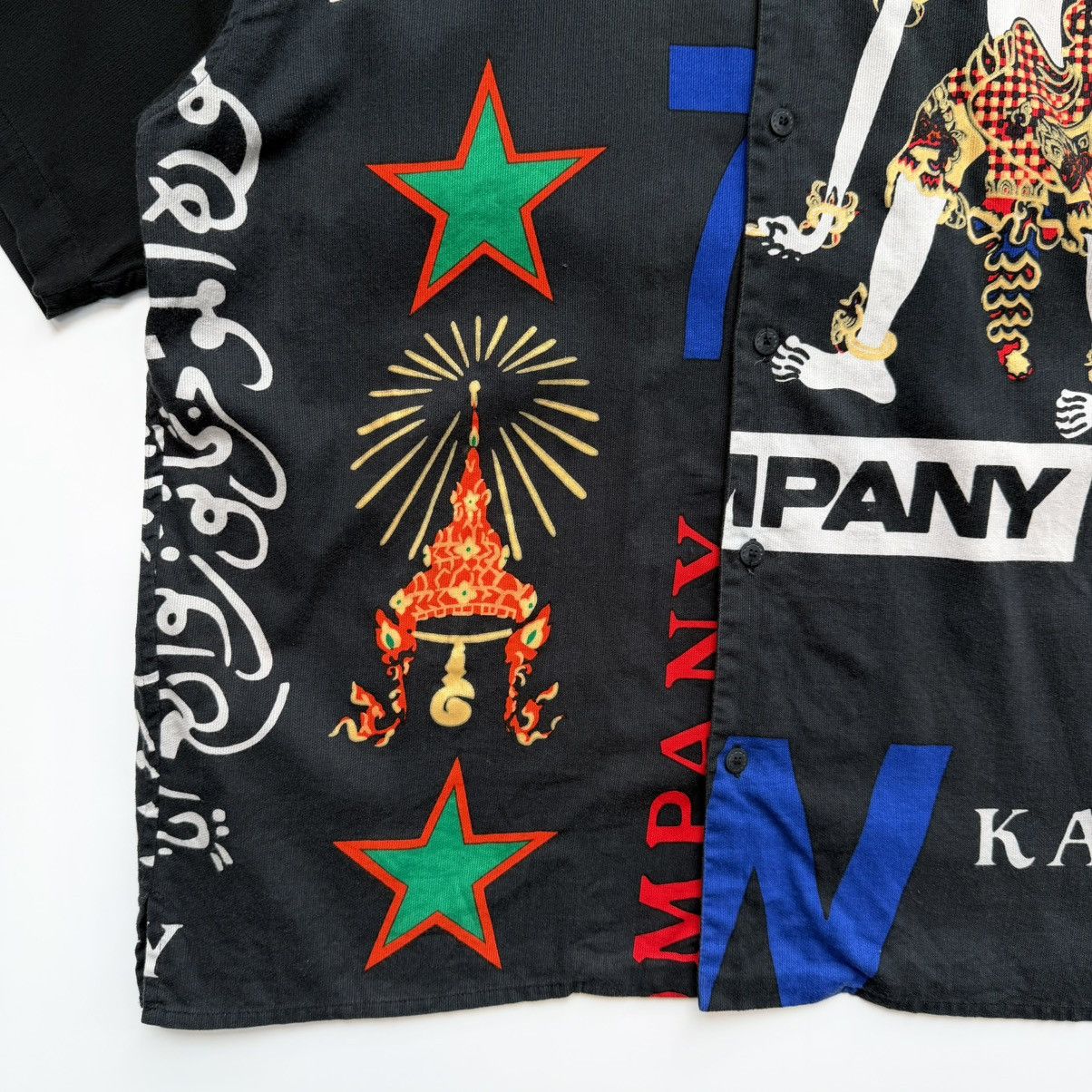 Kansai Yamamoto 1990s Kansai Man Urban Myth Graphic Open Collar Shirt Size US L / EU 52-54 / 3 - 6 Thumbnail