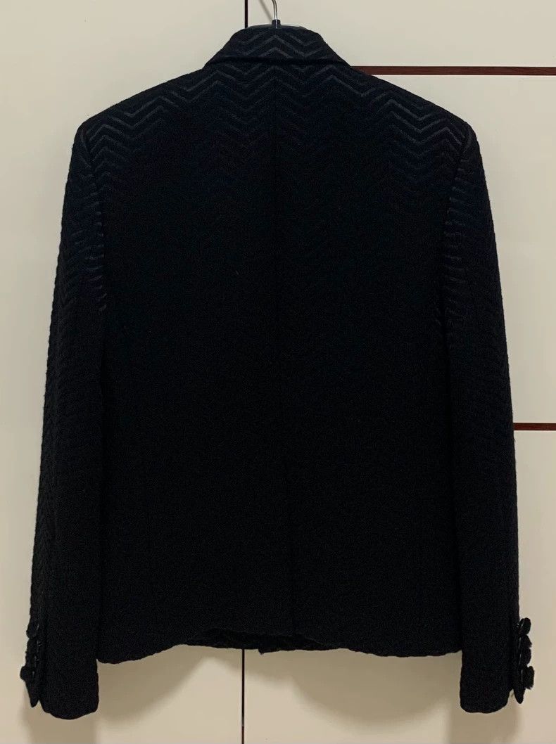 Yves Saint Laurent Saint Laruent 19fw runway black dark grain four-button floc Size 46R - 2 Thumbnail