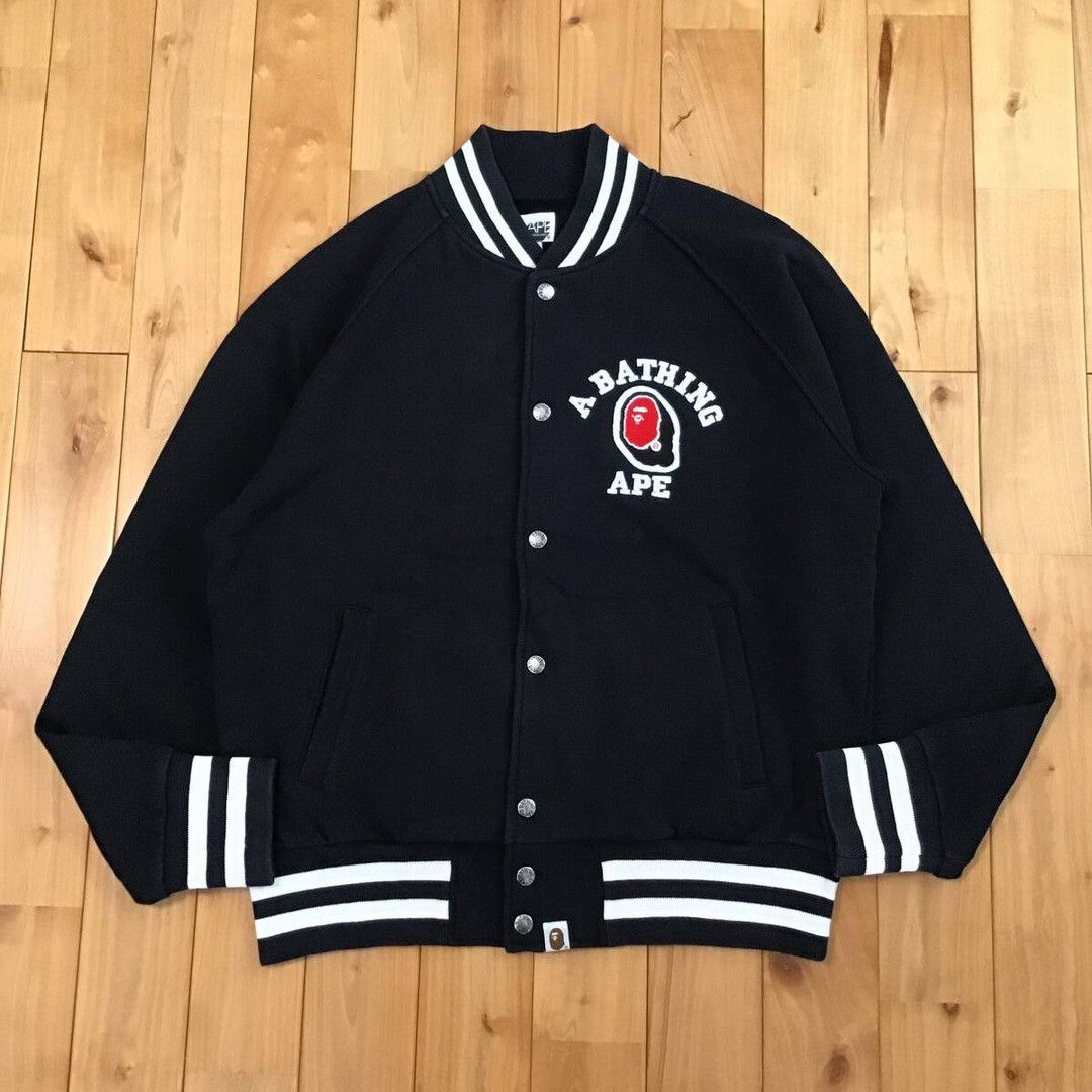 Bape BAPE LOGO Sweat varsity jacket a bathing ape NIGO Size US M / EU 48-50 / 2 - 2 Thumbnail
