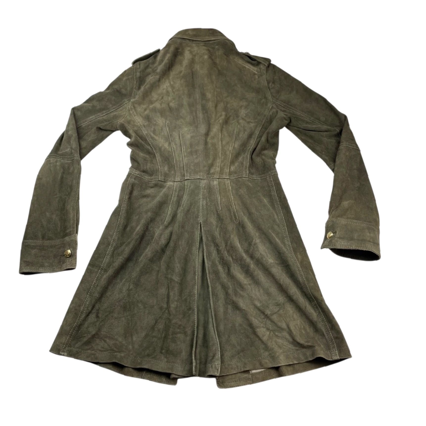 Vintage Laltramoda Women's Suede Leather Duster Jacket Green Italy Size 42 IT) Size M / US 6-8 / IT 42-44 - 3 Thumbnail