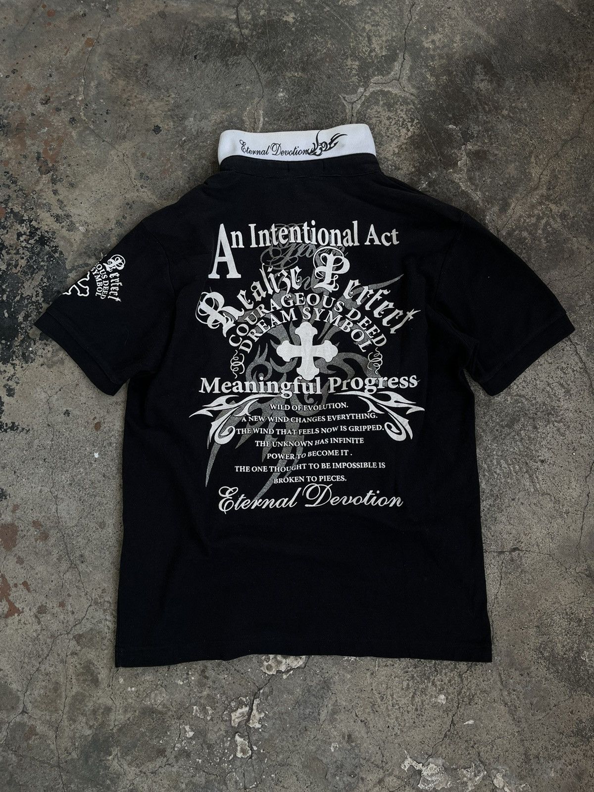 If Six Was Nine PRACT JAPANESE DOUBLE COLLAR POEM TRIBAL GOTHIC Y2K PUNK Size US M / EU 48-50 / 2 - 2 Thumbnail