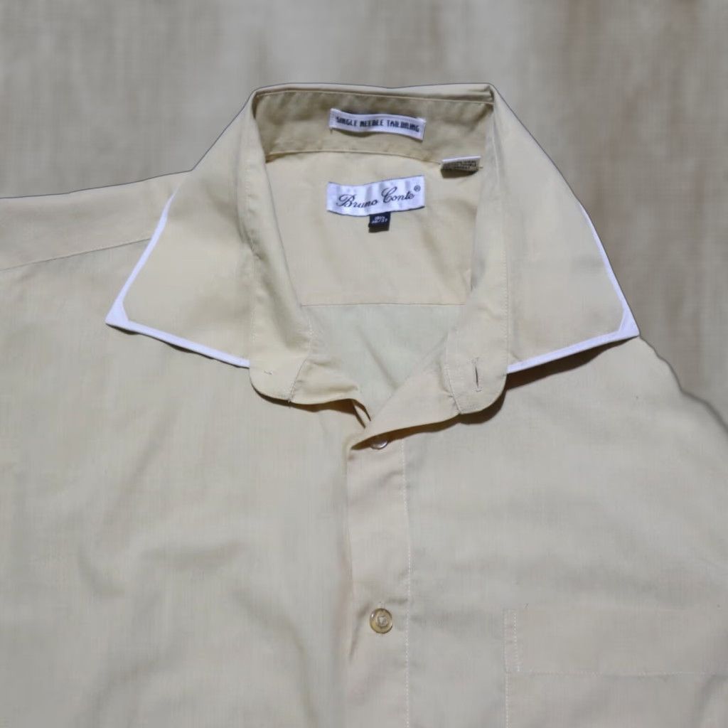Vintage Bruno Conte Shirt Adult 18.5 Yellow Button-Up Long Sleeve Men’s 36/37 Regular XS? Size US XXL / EU 58 / 5 - 1 Thumbnail