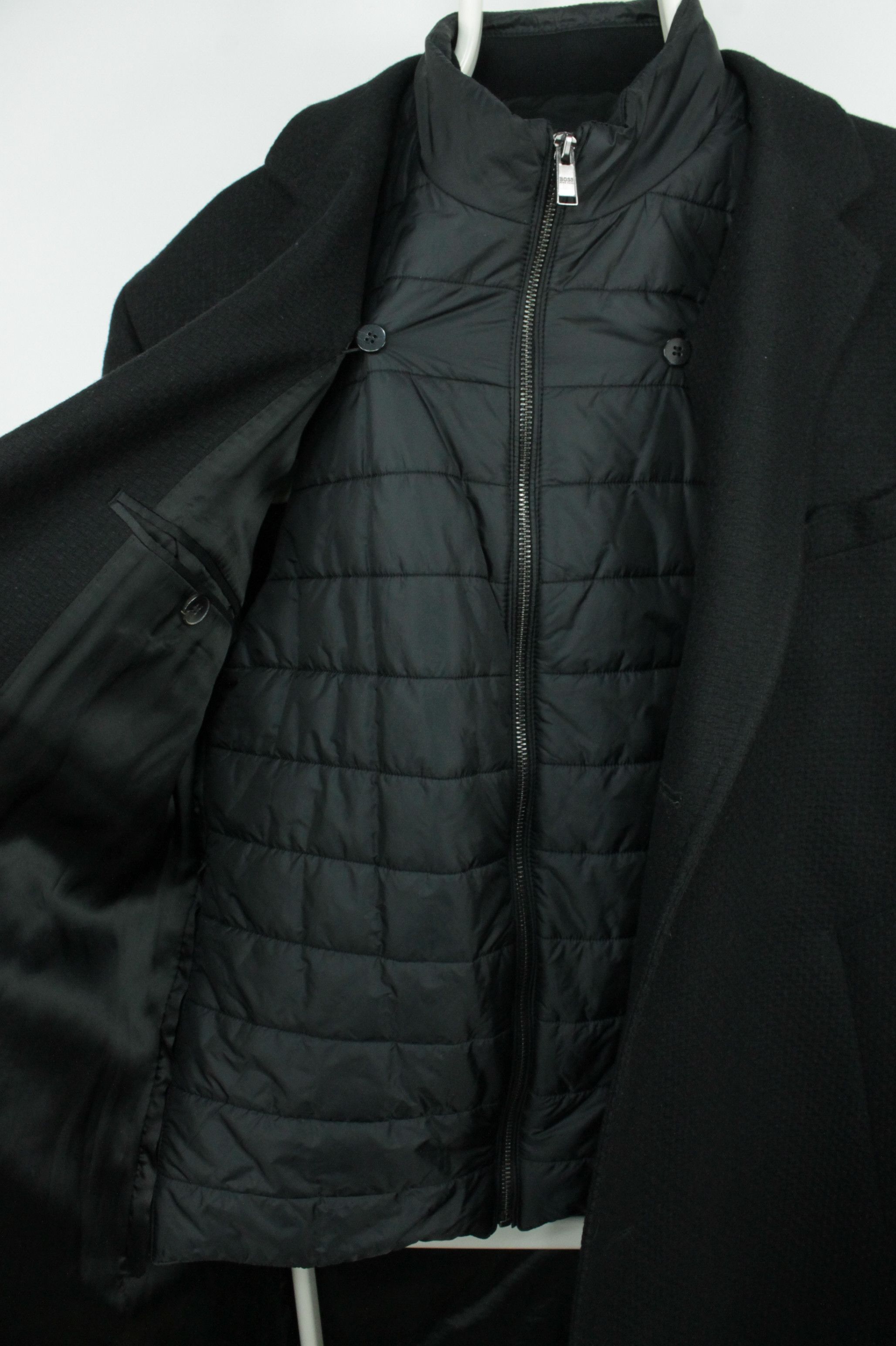 Hugo Boss Hugo Boss Nadim4 Inner Bib Slim Fit Black Wool Coat Size US L / EU 52-54 / 3 - 7 Thumbnail