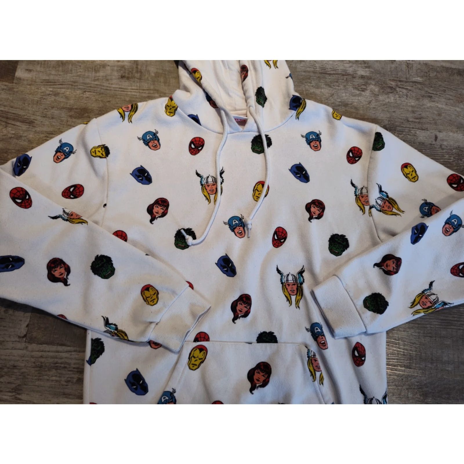 Vintage VINTAGE Marvel Comics Hoodie Mens All Over Print Sweatshirt Hooded Pullover Size Small White Graphics Size US S / EU 44-46 / 1 - 6 Thumbnail