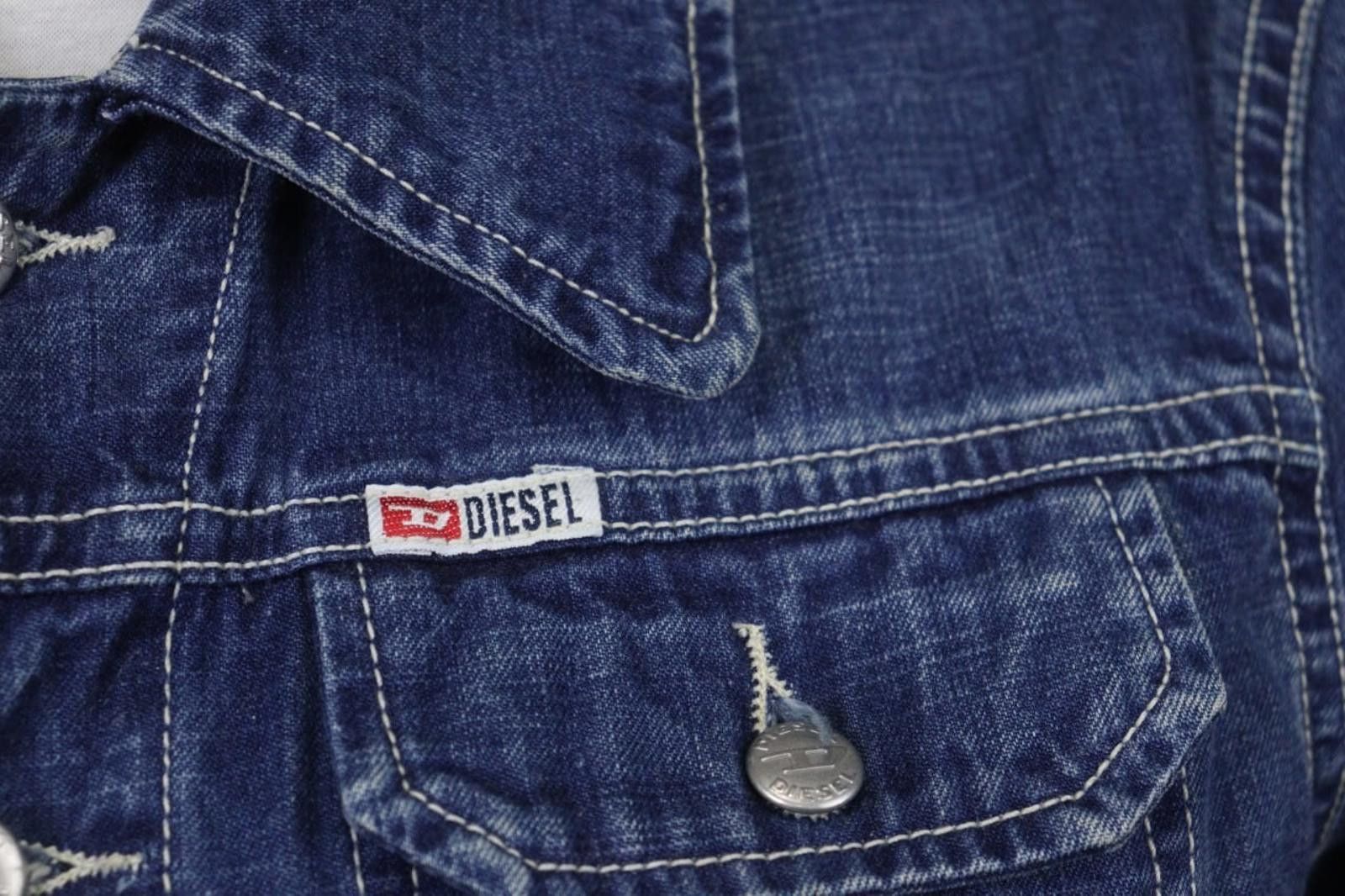 Diesel Diesel Blue Cotton Denim Collared Front Jean Jacket Size S Size S / US 4 / IT 40 - 7 Thumbnail