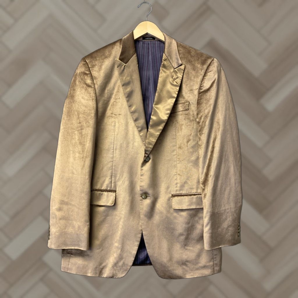 Sean John Sean John Mens Sport Coat 40L Gold Velvet Jacket Blazer /131-1 Size 40R - 1 Thumbnail