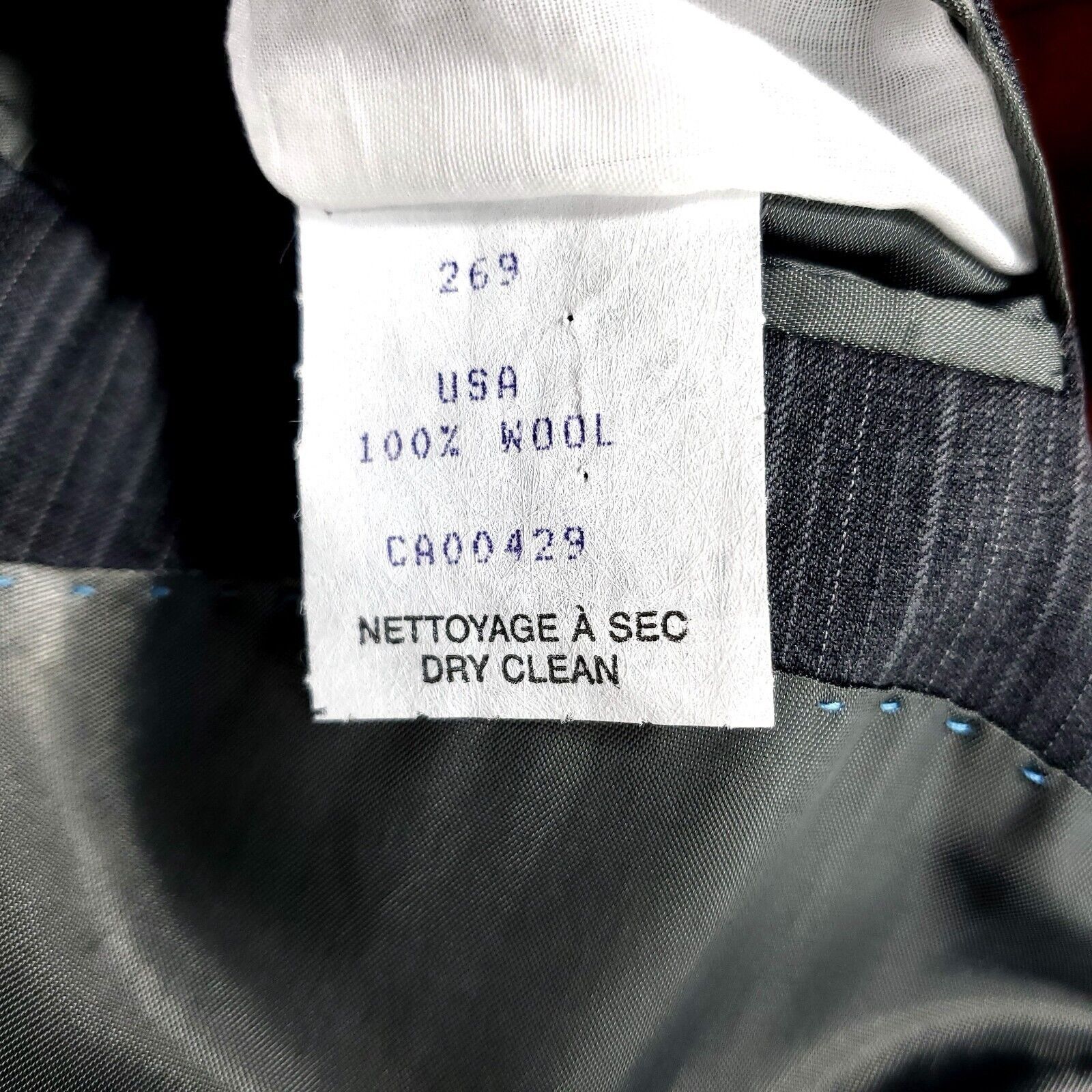 Peter Millar Peter Millar Wool 2 Button Suit Jacket 48L Gray Striped Size 48L - 8 Thumbnail