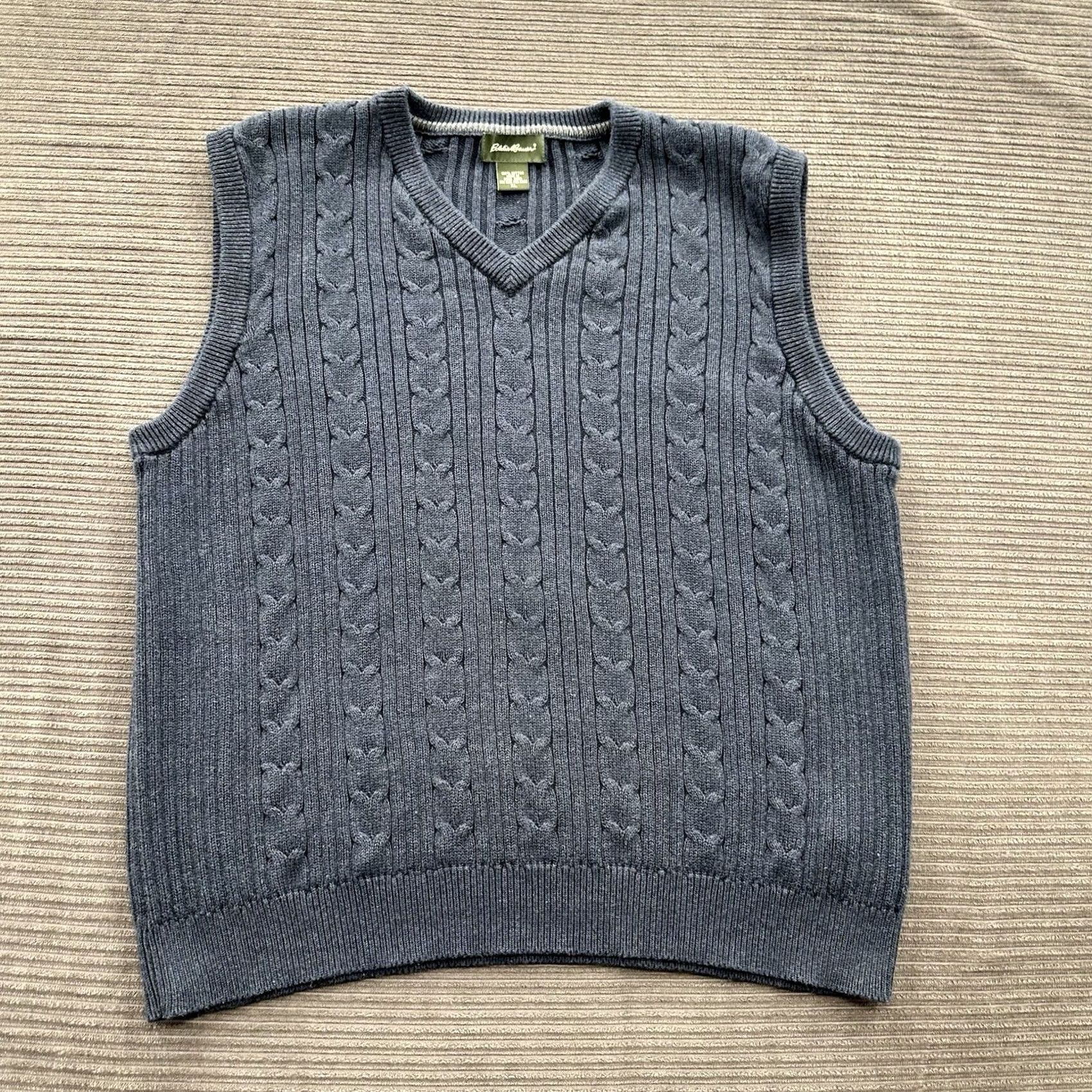 Eddie Bauer Eddie Bauer Vest Men XL Blue Cotton V-Neck Golf Preppy Knit Solid Sleeveless Vest Men's XL Blue Cotton V-Neck Golf Preppy Knit Solid 90s? Size US XL / EU 56 / 4 - 2 Thumbnail